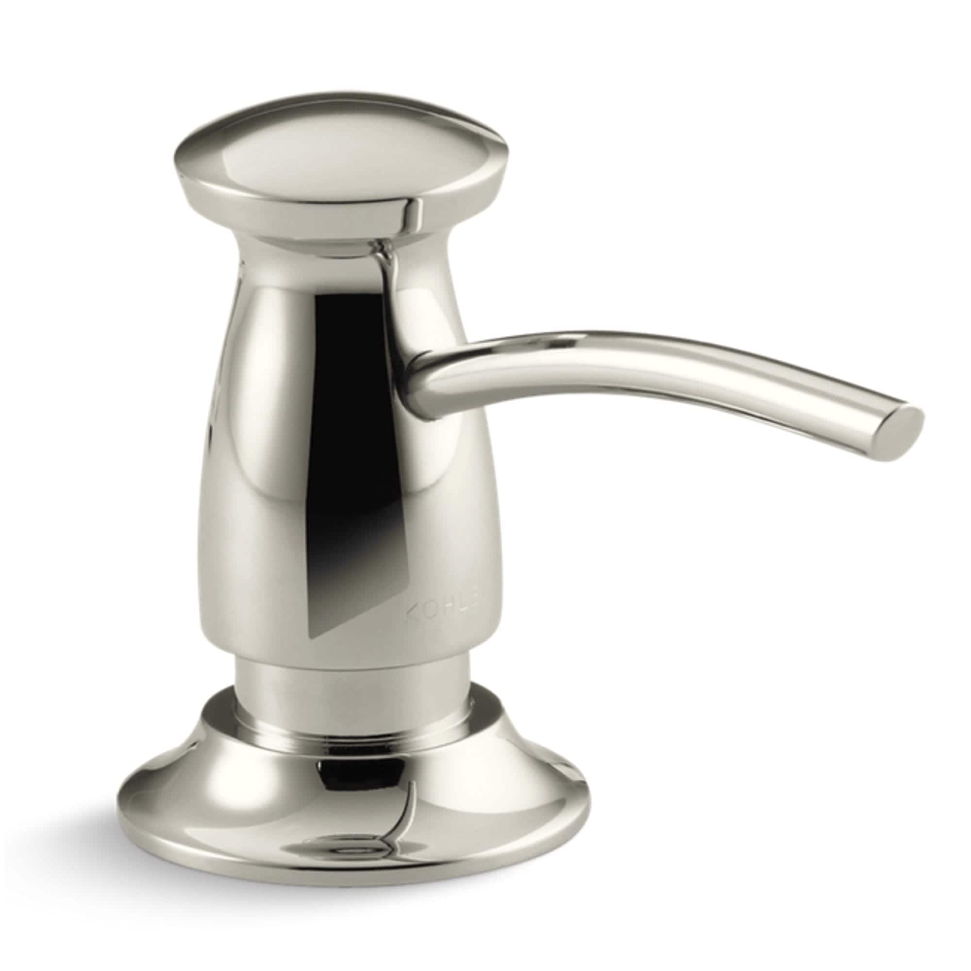 KOHLER 1893-C-SN Polished Nickel 16.0-oz. Capacity Freestanding Soap and Lotion Dispenser