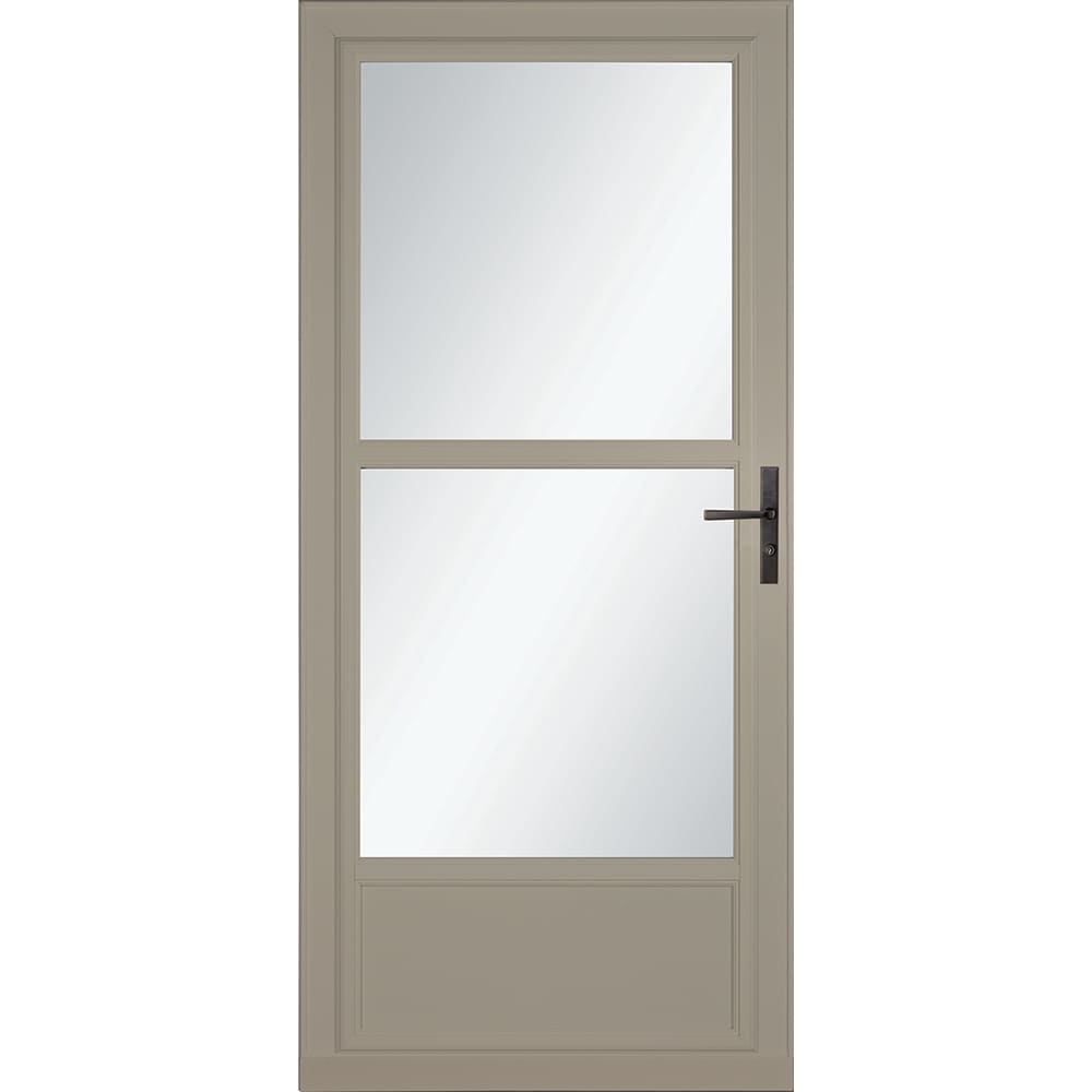 Tradewinds Selection 36-in x 81-in Sandstone Mid-view Retractable Screen Aluminum Storm Door with Aged Bronze Handle in Brown | - LARSON 1460609257S