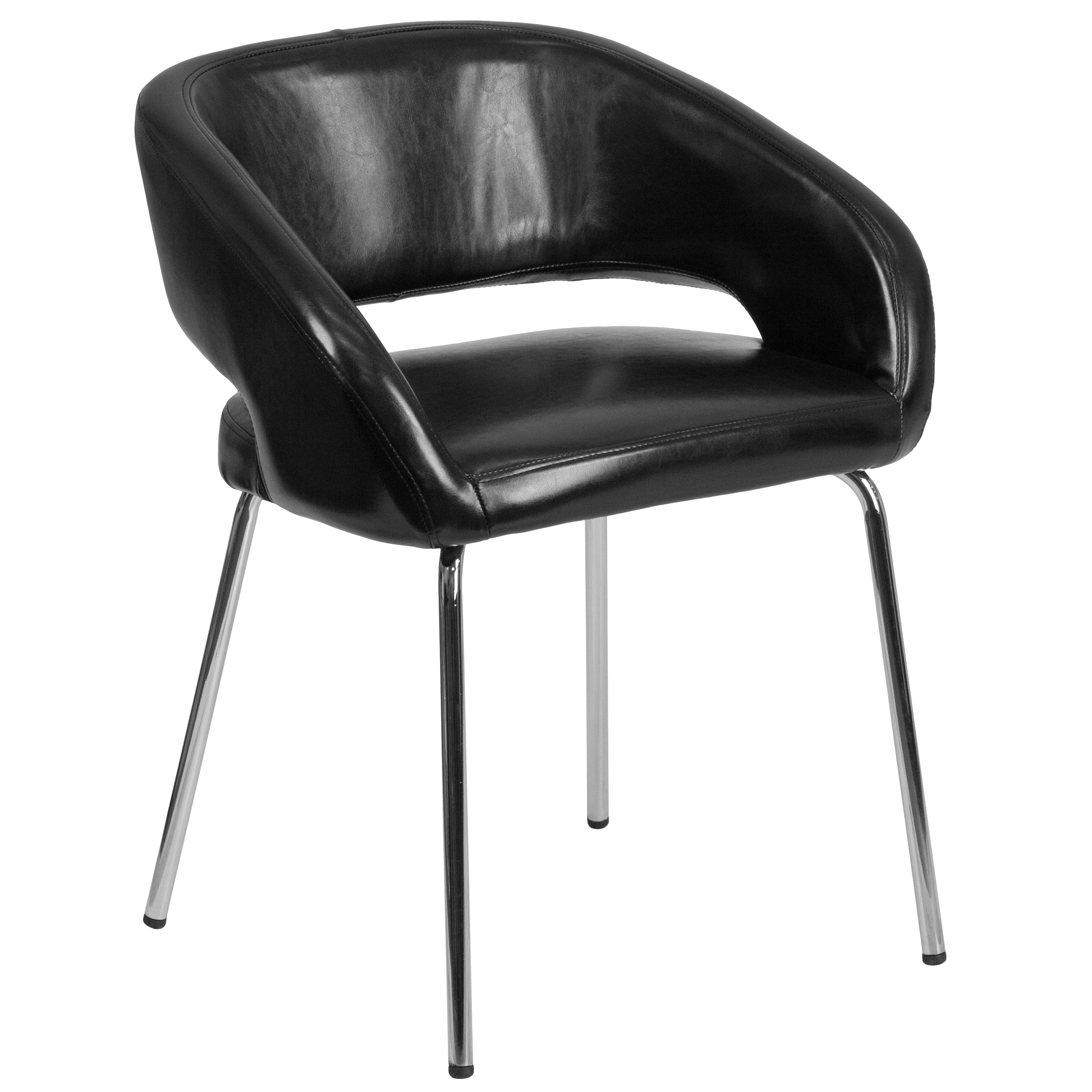 Flash Furniture 889142074847 Fusion Series Modern Black Faux leather Accent Chair