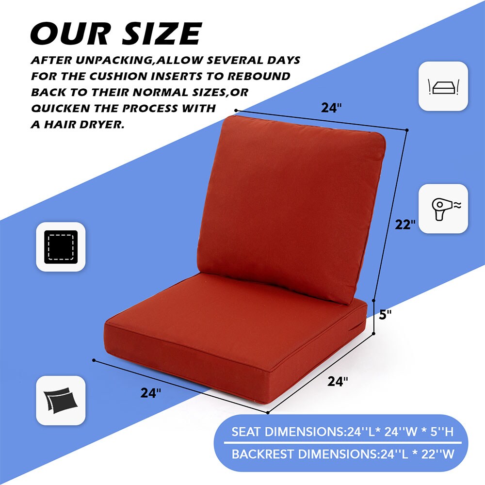 Zeus Ruta 24 in x 24 in Red Patio Solid Deep Seating Chair