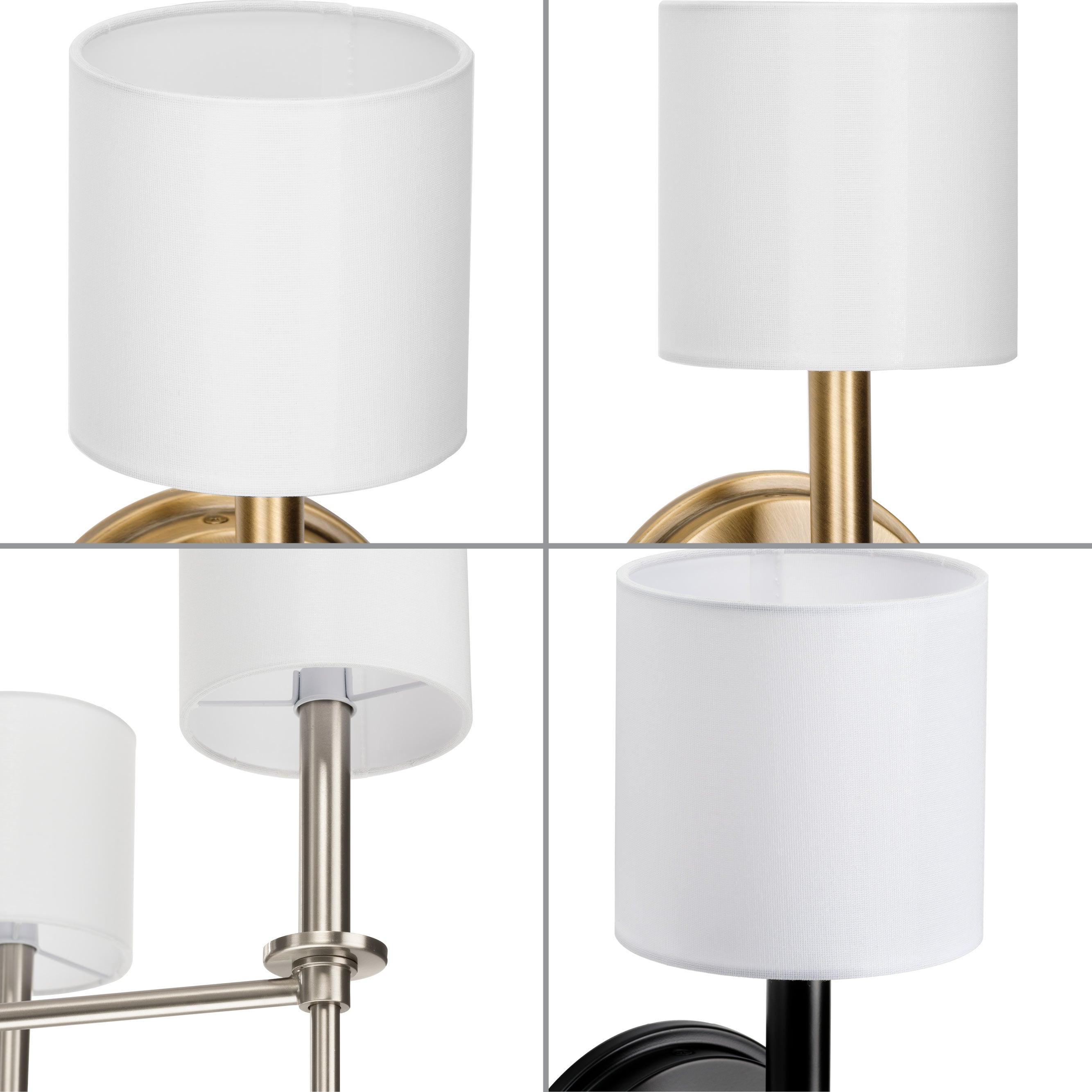 Elara White Linen Drum Chandelier Shade