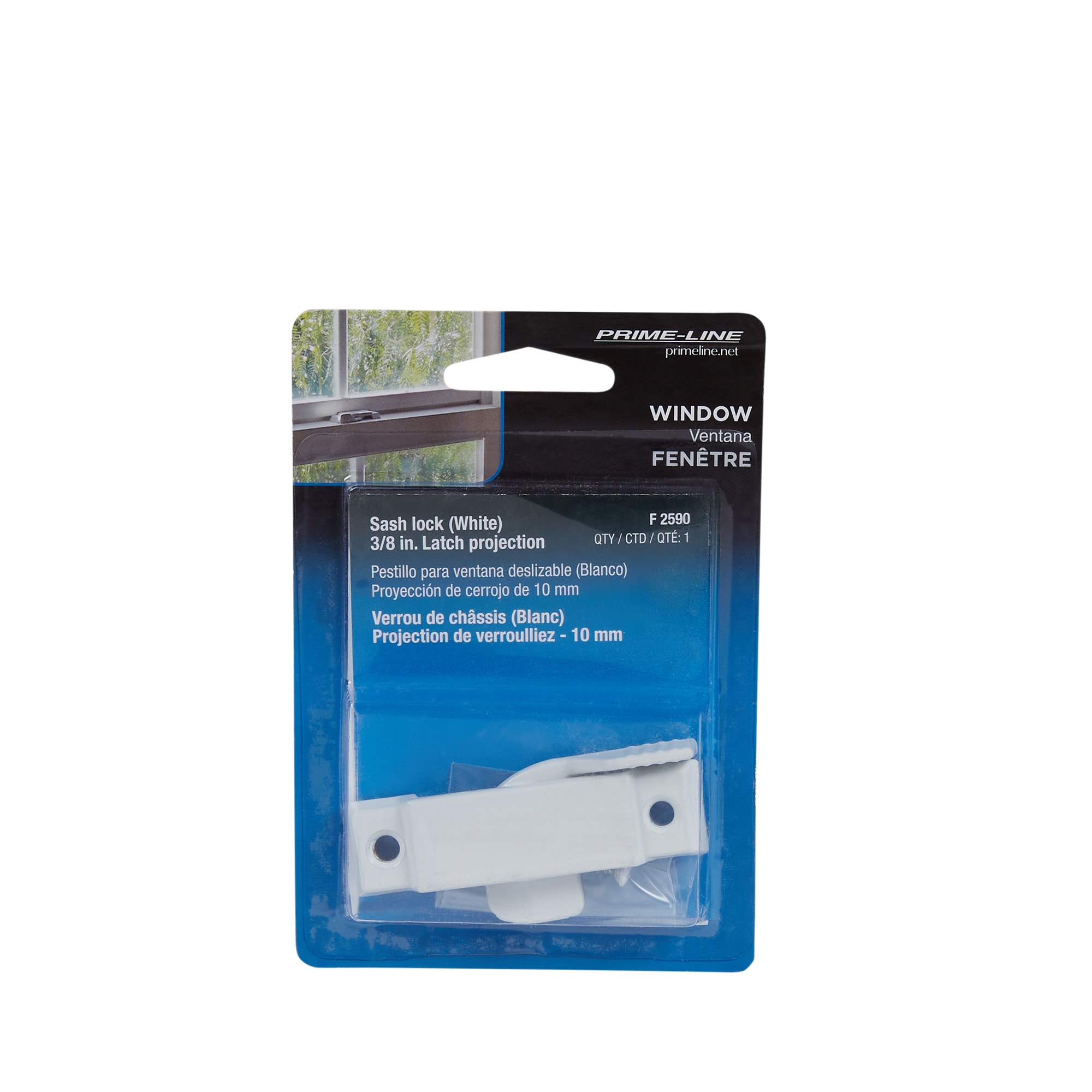 Prime-Line 2-1/4-in 2-5/16-in White Die-cast Sliding Window Sash Lock ...