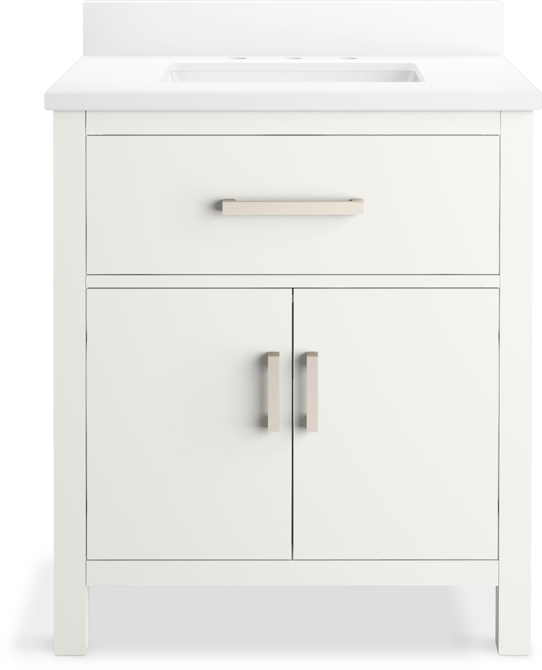 Kresla 30" White Bathroom Vanity with Quartz Top and Sink
