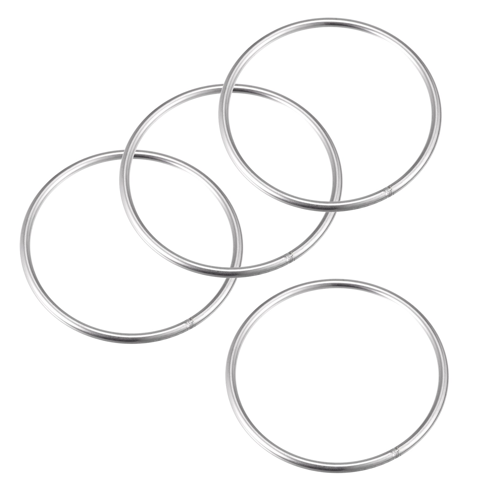 Unique Bargains 304 Stainless Steel Welded O Ring 100mm(3.94Inch) Outer Dia. 5mm Thickness 4pcs #S25093000UX9017