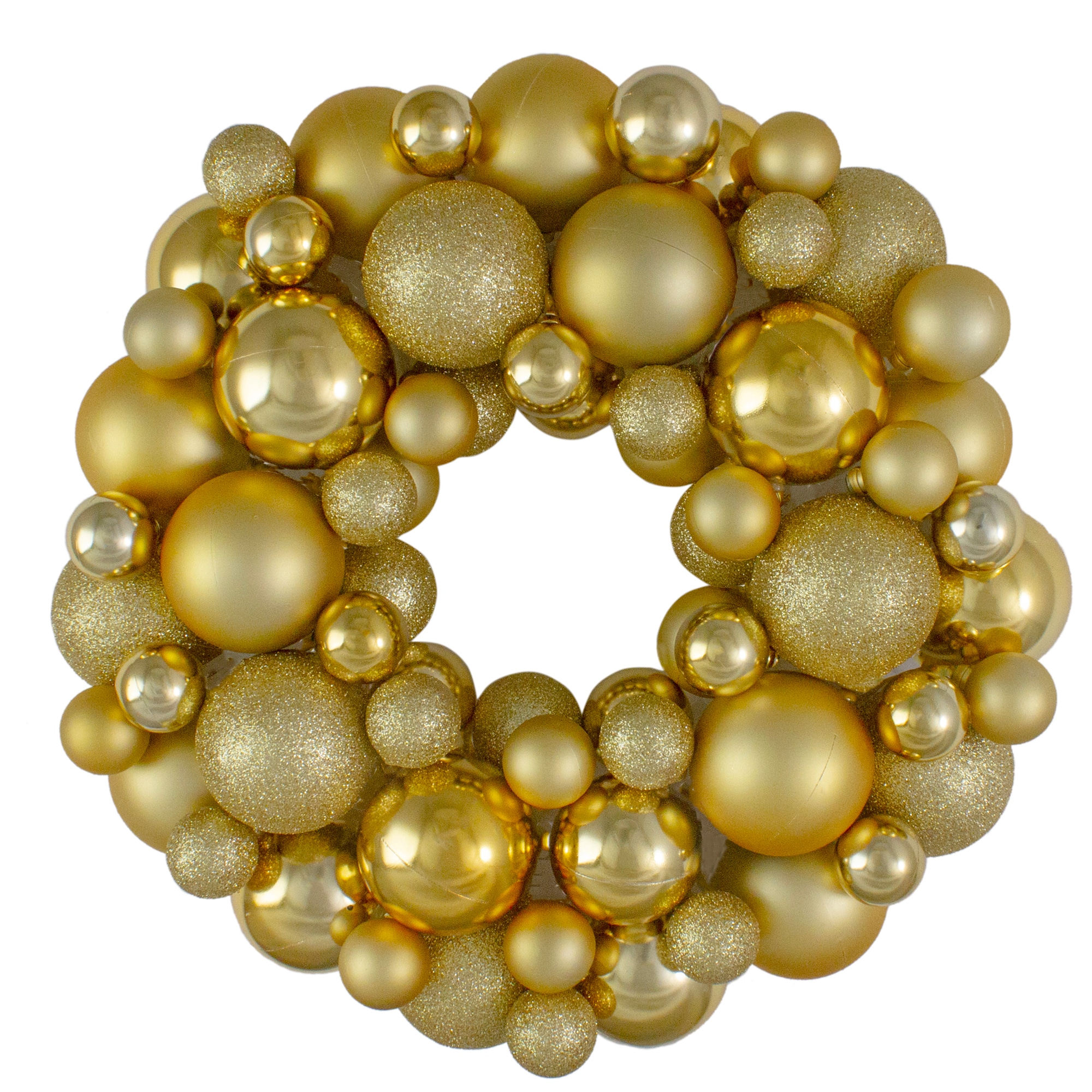 Northlight 34313043 13-in Indoor Gold Artificial Christmas Wreath