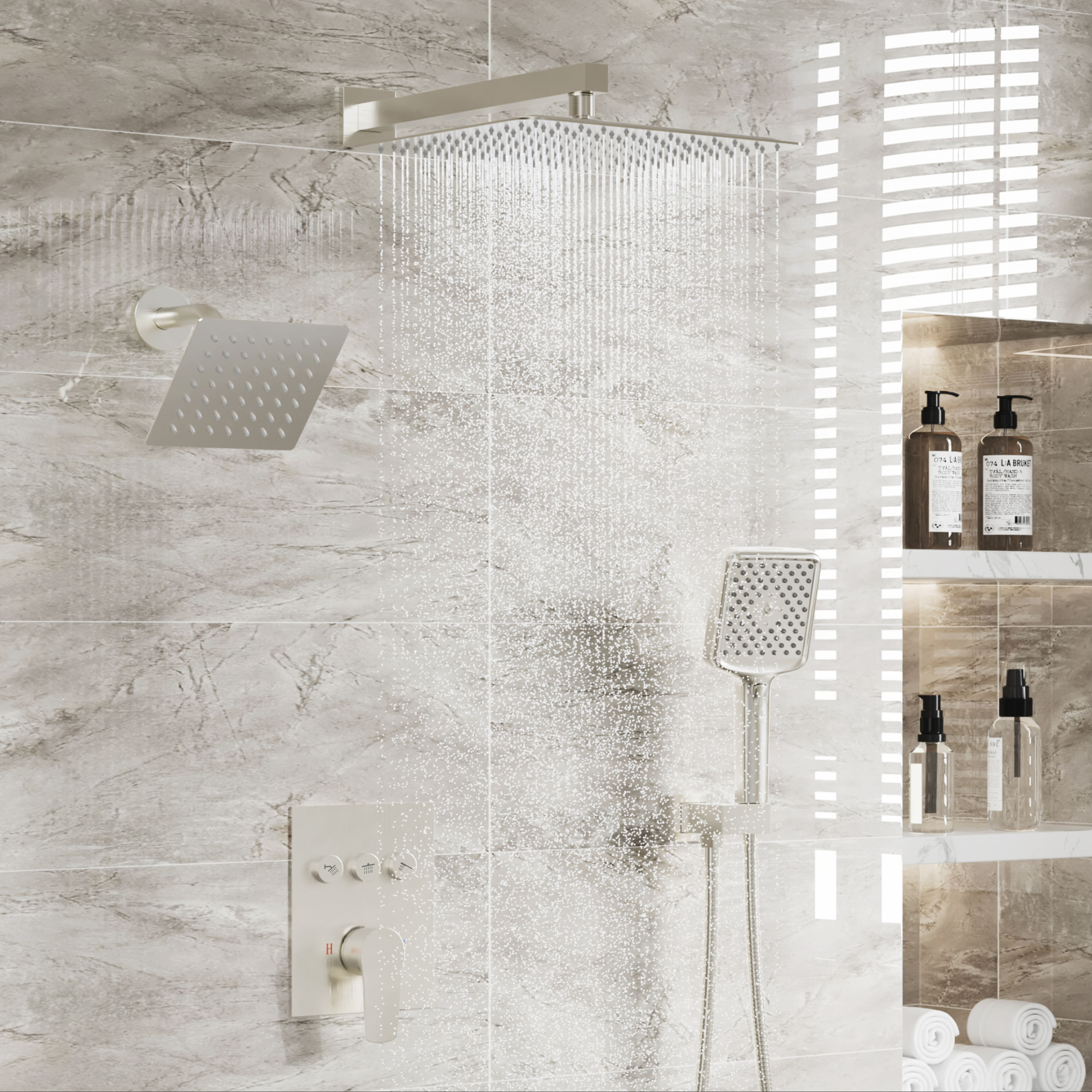 Mondawe OR-6001MB-DG Showerhead-Bar-Panels - View #2