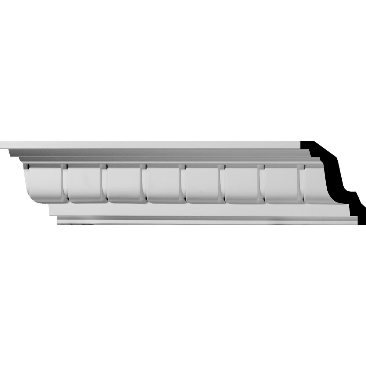 Ekena Millwork MLD04X04X05ER-CASE-2 Eris Dentil 5-1/4-in x 7-ft 10-1/2-in Primed Urethane Crown Moulding 2.0 -Pack