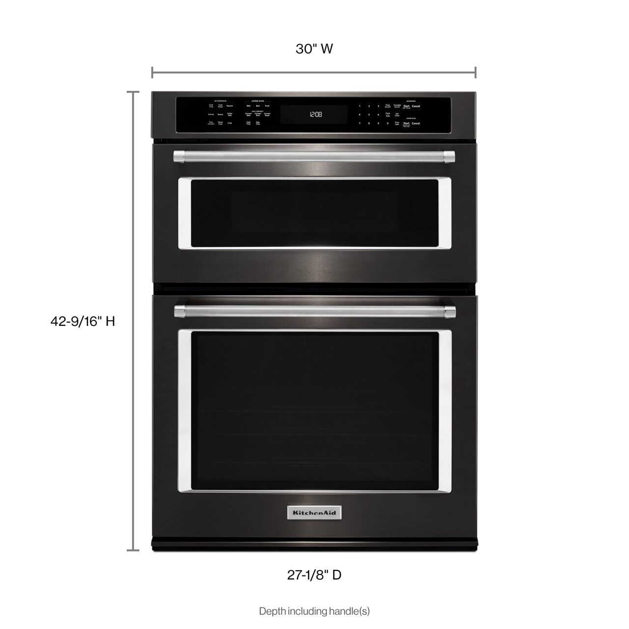 KitchenAid 30-in Self-Cleaning Microwave Wall Oven Combo (Black Stainless Steel) in the Wall Oven Combinations department at Lowes.com
