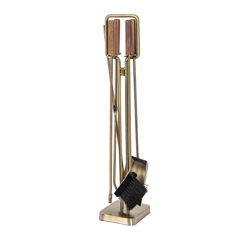 Modern Ember T56000AB-WALNUT 5 -Piece Steel Fireplace Tool Set