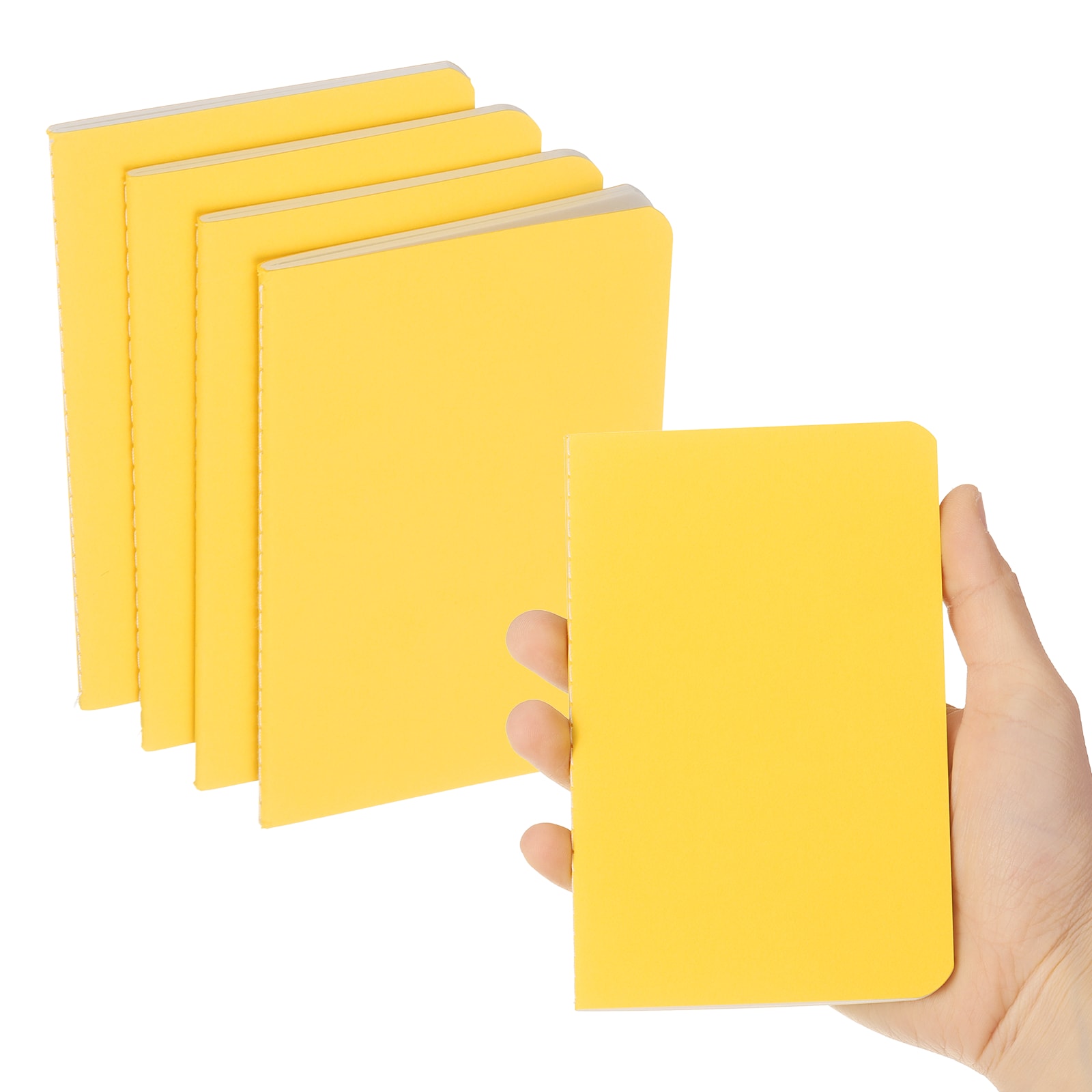 PATIKIL 6pcs A6 Notebook A6 Journal Mini Notebook Pocket Kraft Memo Notepads Lined Sketchbook Small 3.5x5.5 Inch 30 Sheets for Men Women Office Supplies Purse Travelers Gold