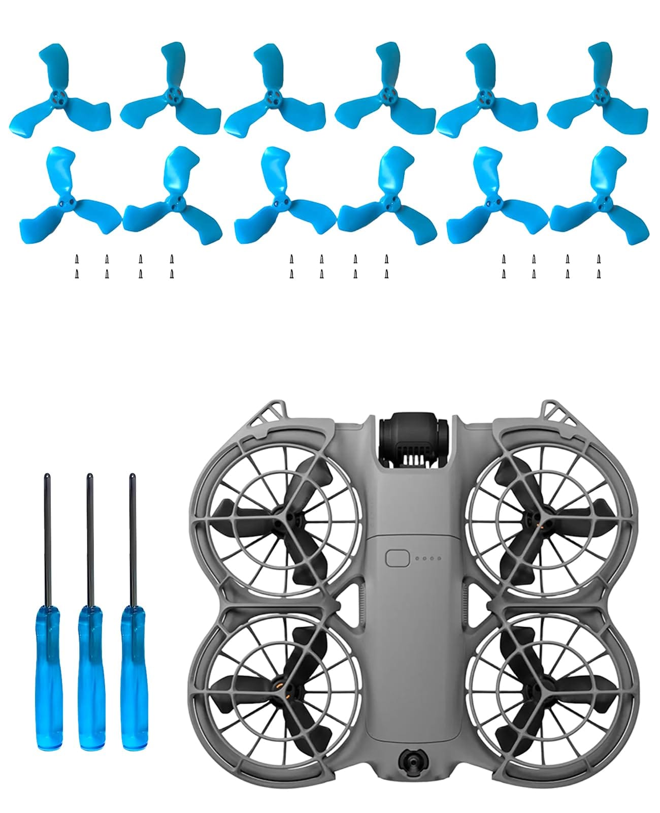 Phyfalip  12Pcs Propellers for DJI Neo 2 PC Replacement Propeller Blades Lightweight Quiet Low Noise Design Durable Flexible Drone Spare Parts