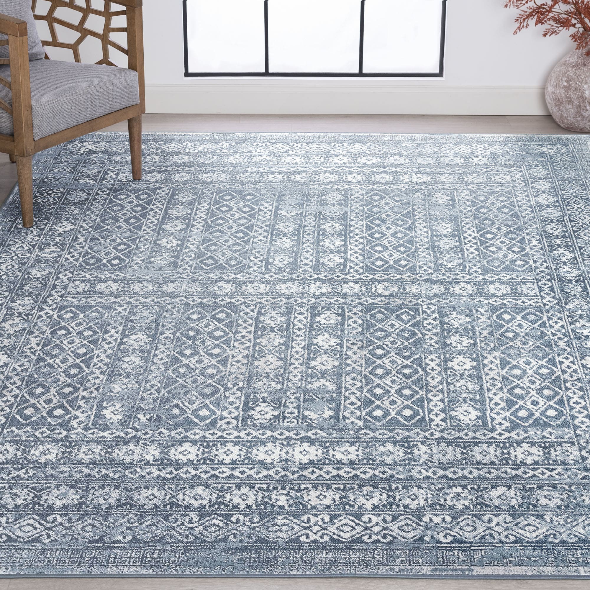Tayse NEX1501 4X6 Nexus 4 x 6 (ft) Loomed Polypropylene Blue Rectangular Indoor Area rug