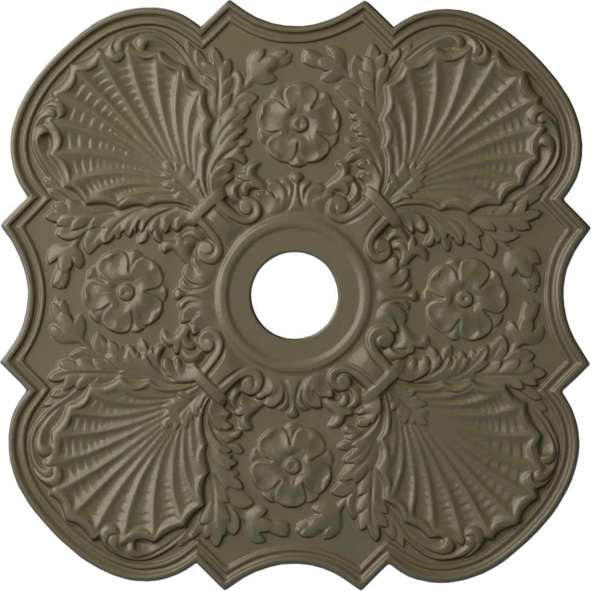 Ekena Millwork CM29FWSSF Flower 29-in W x 29-in L Painted Spartan Stone Polyurethane Whole Ceiling Medallion