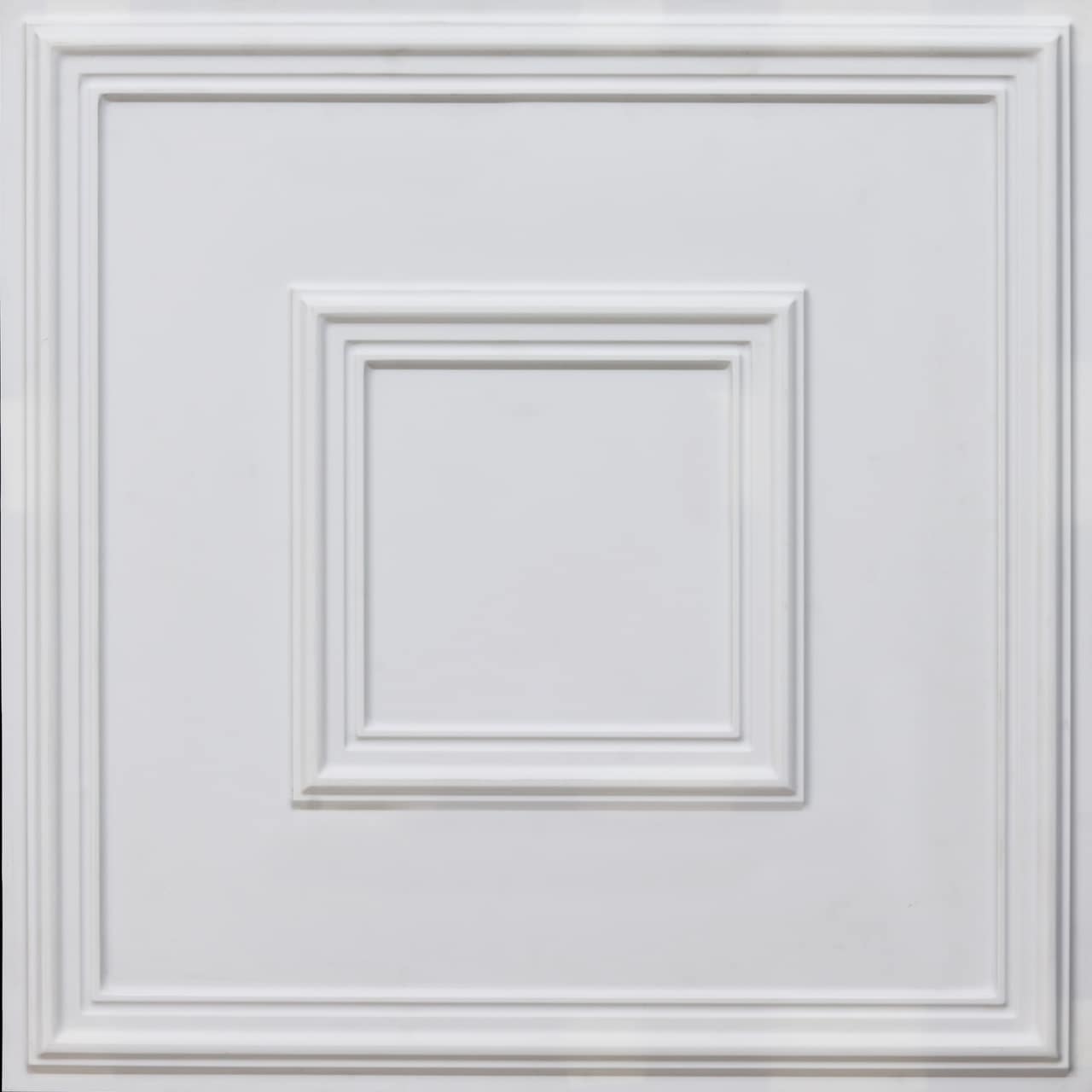 From Plain to Beautiful in Hours 208WM-24X24-10 2-ft x 2-ft Town Square Faux Tin/PVC White Matte PVC Surface-mount Ceiling Tile ( 10 -Pack, 40-Sq. Feet / Case )