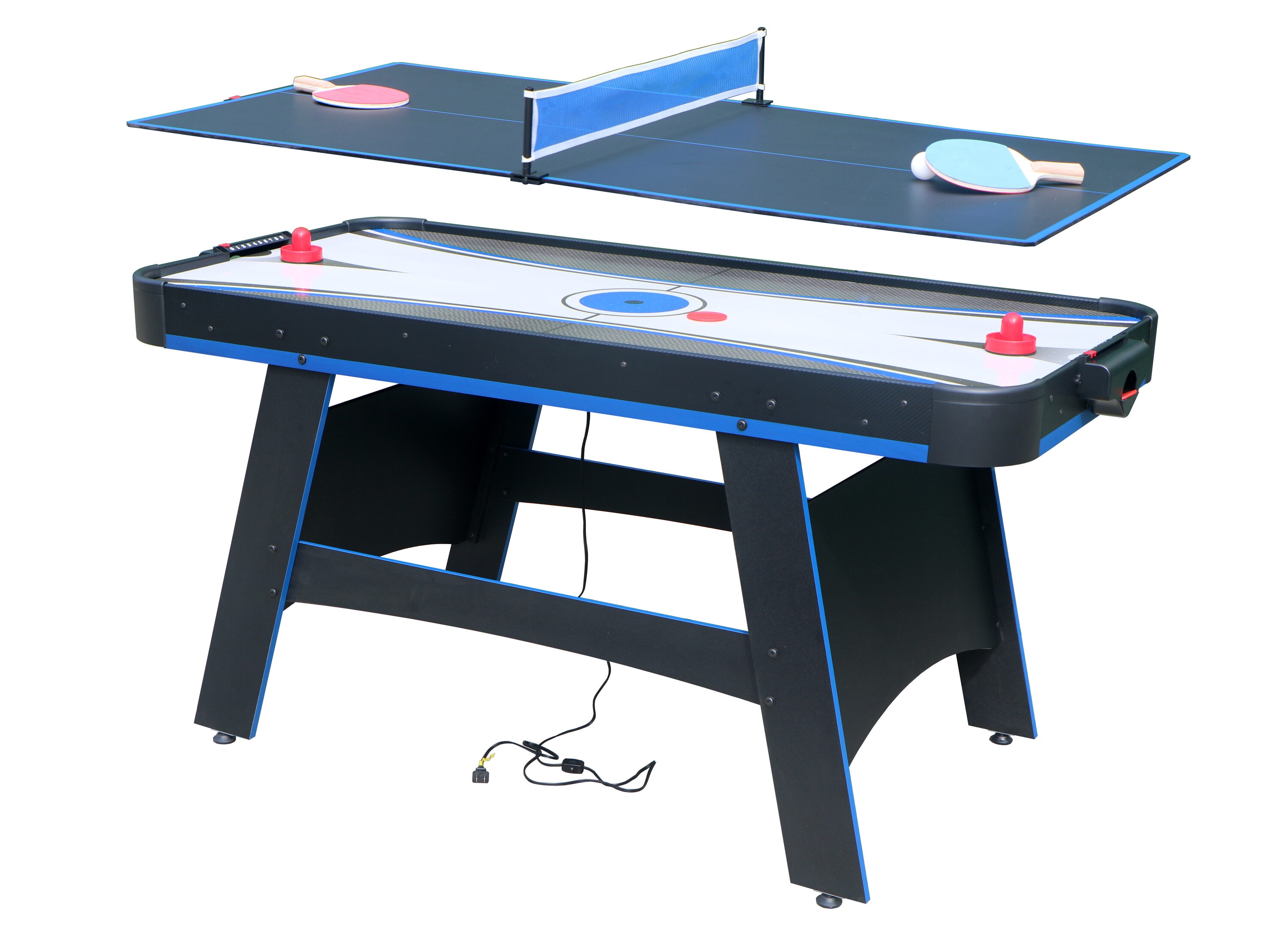Flynama L-108878 Air Hockey Table and Ping Pong Table Freestanding MDF 2 -Game Table
