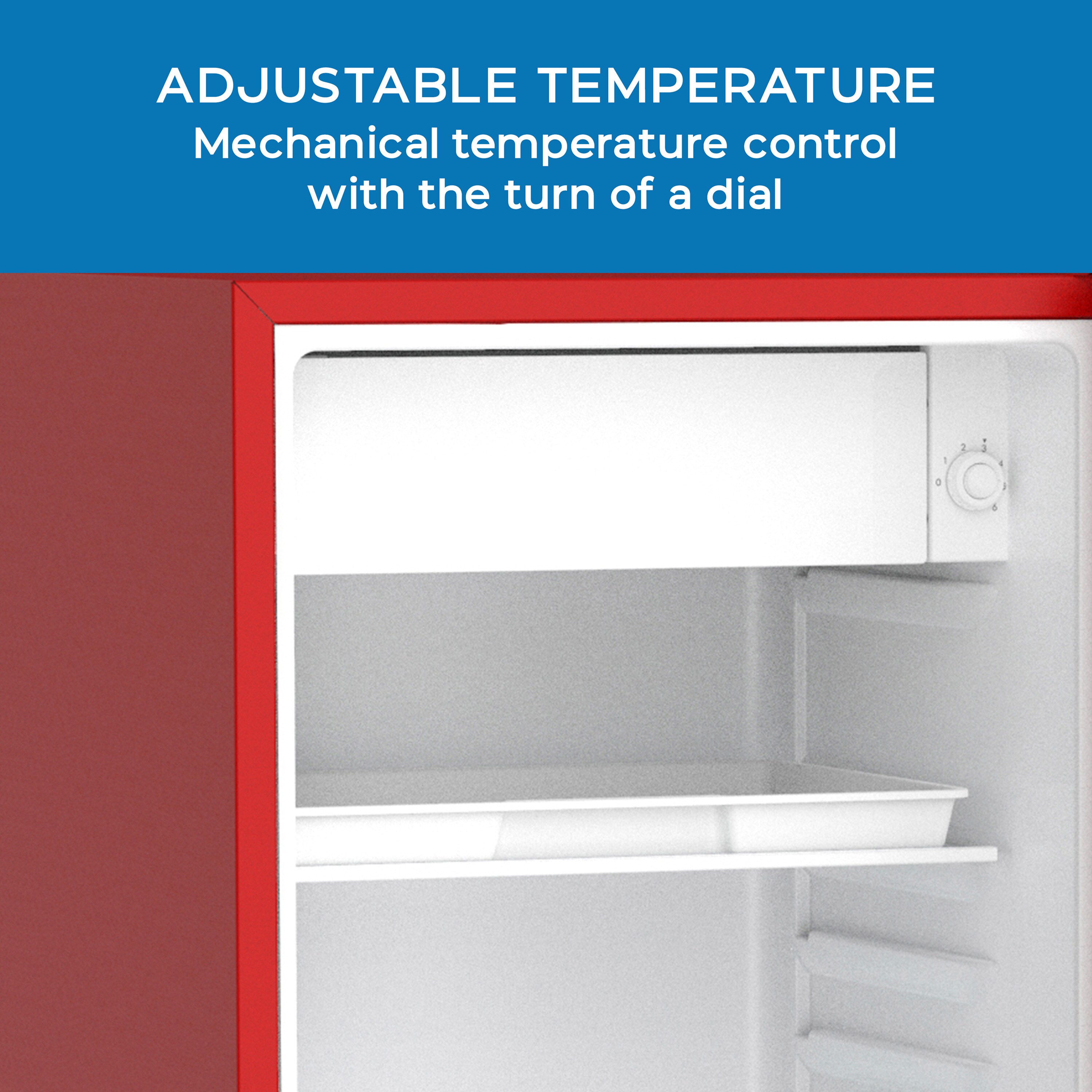 Retro Red Compact Mini Refrigerator with Glass Shelves, 3.1 Cu. Ft.