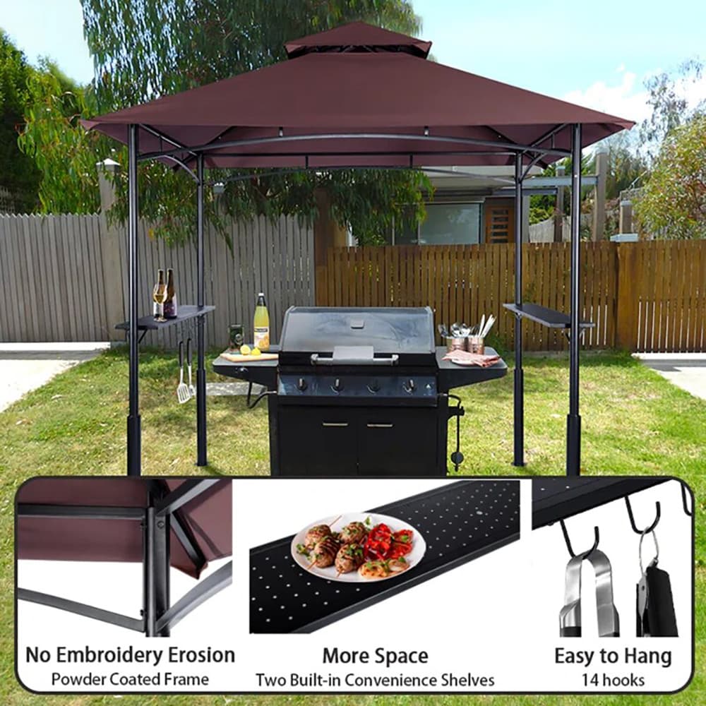 GARSING 8x5-GG-BROWN Wood-Resin-Gazebos - View #3