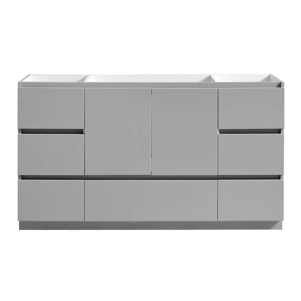 Fresca FCB9360GR-S Lazzaro 60-in Gray Bathroom Vanity Base Cabinet without Top
