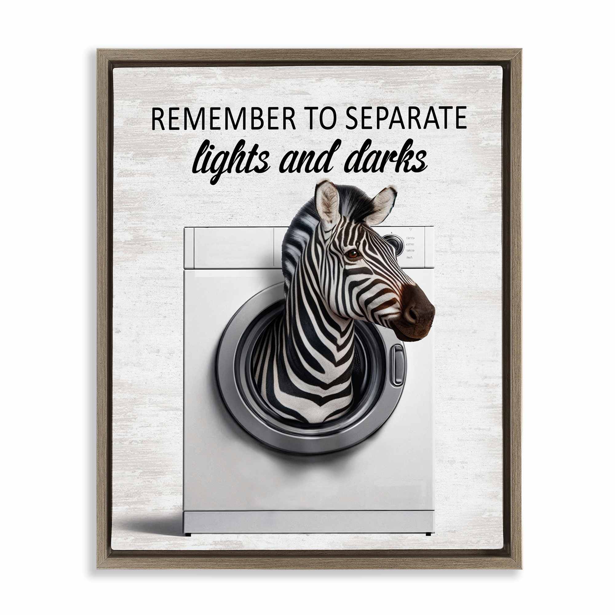 Stupell Industries BS-871-FFE-24X30 Separate Lights and Darks Laundry Brown Framed Floater Canvas Wall Art By Lettered and Lined 25 x 31