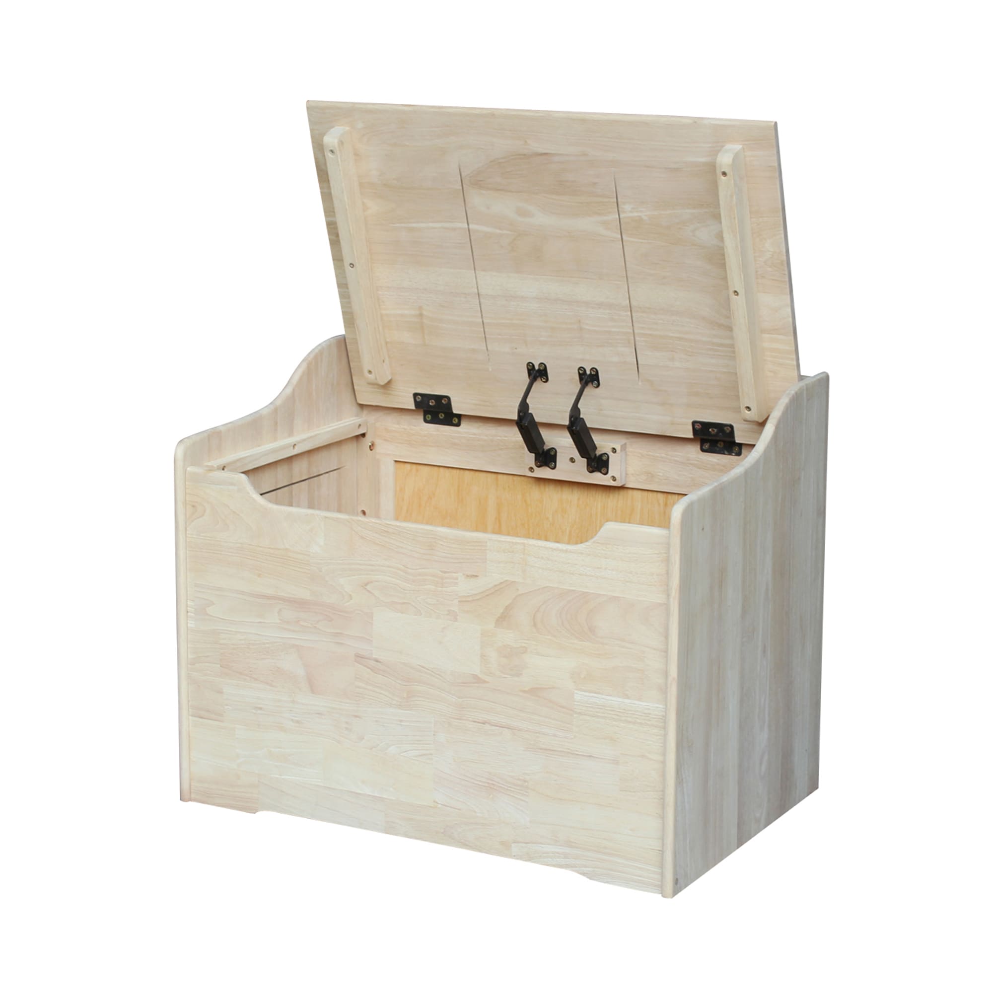 Unfinished Wooden Deck Box with Hinges & Latches - card storage
