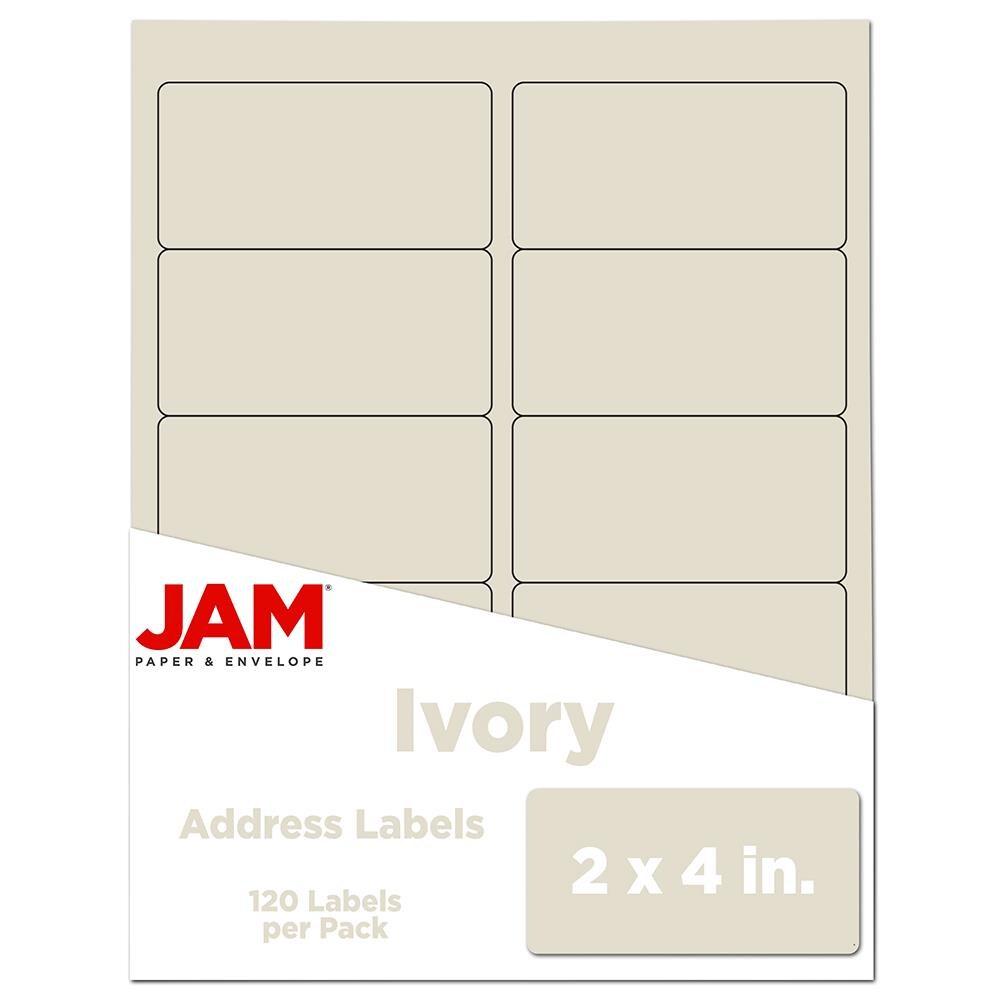 JAM Paper 17966070 Mailing/Shipping/Address Labels 2-in x 4-in Ivory Sticky Notes ( 120 -Pack)