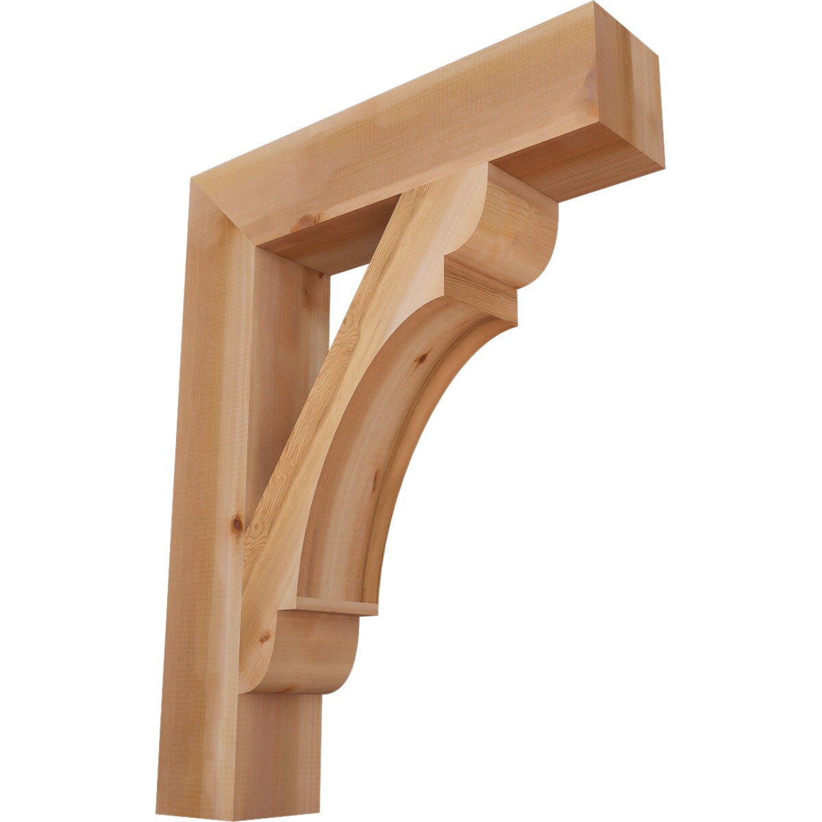 Ekena Millwork BKT06X28X36OLY05SWR Olympic block smooth 5-1/2-in x 28-in x 36-in Western red cedar Brown Wood Standard bracket