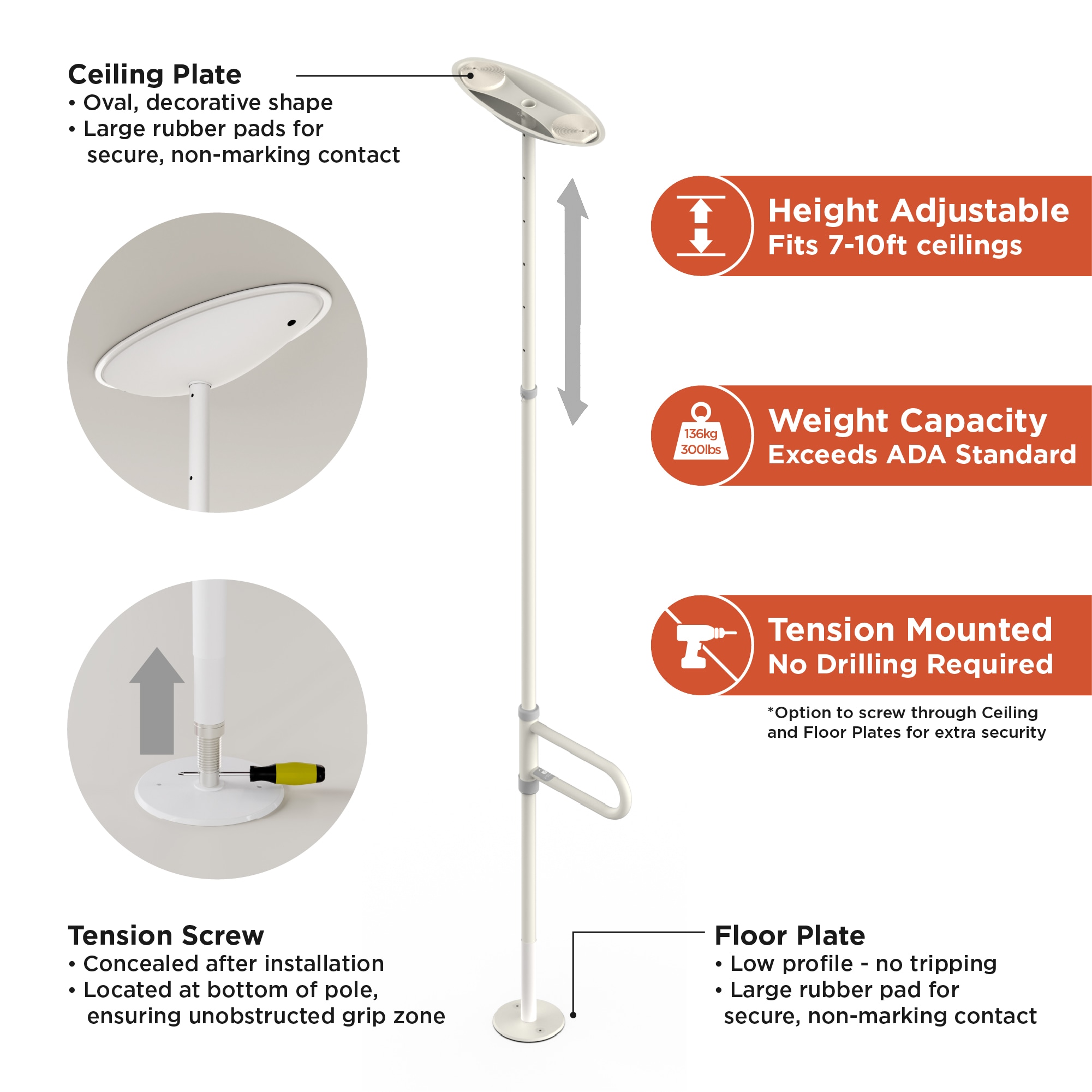 HealthCraft UPOLE-PB-CW Grab-Bars - View #7