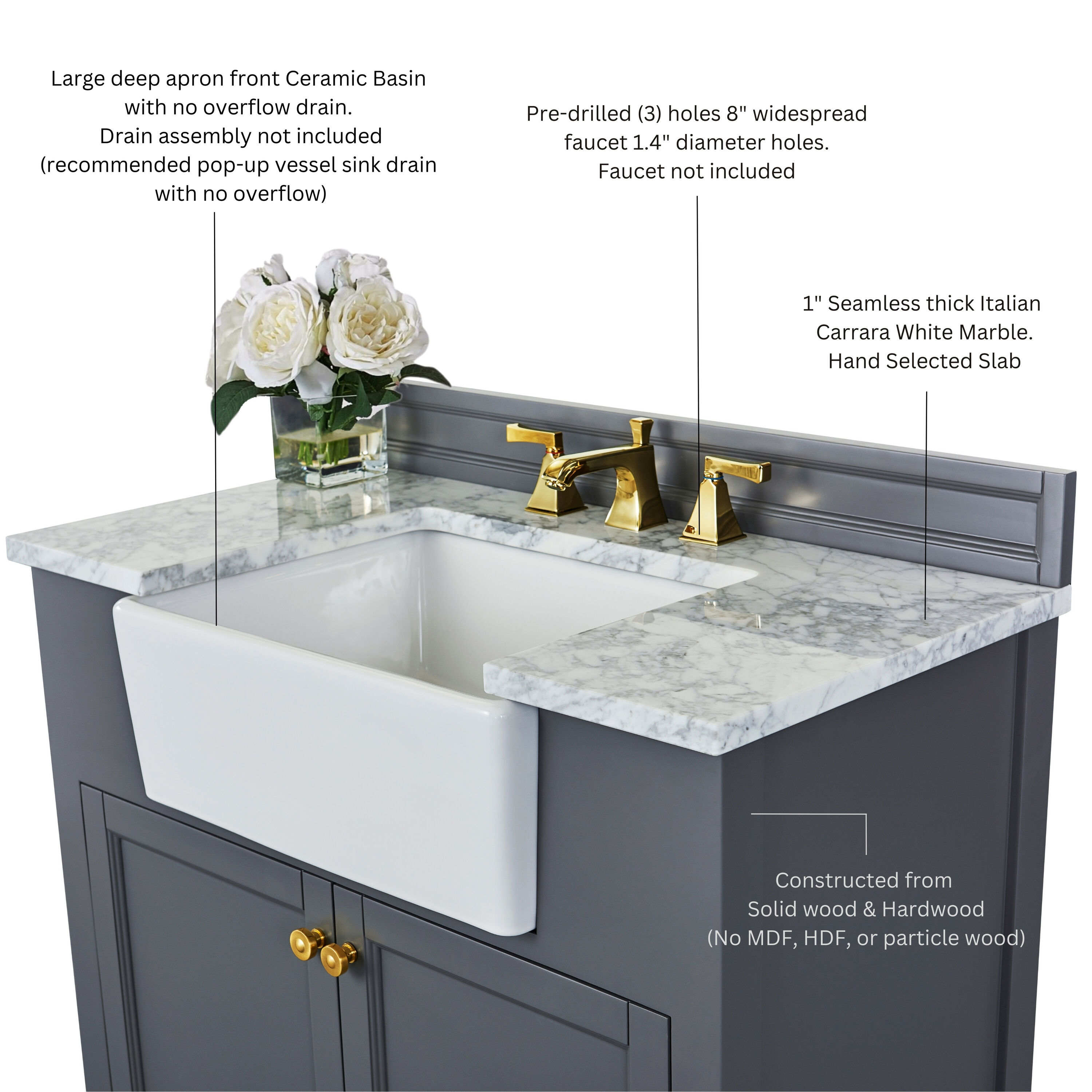Ancerre Designs VTSADELINE36SGCWGD Bath-Vanity-Combo - View #4
