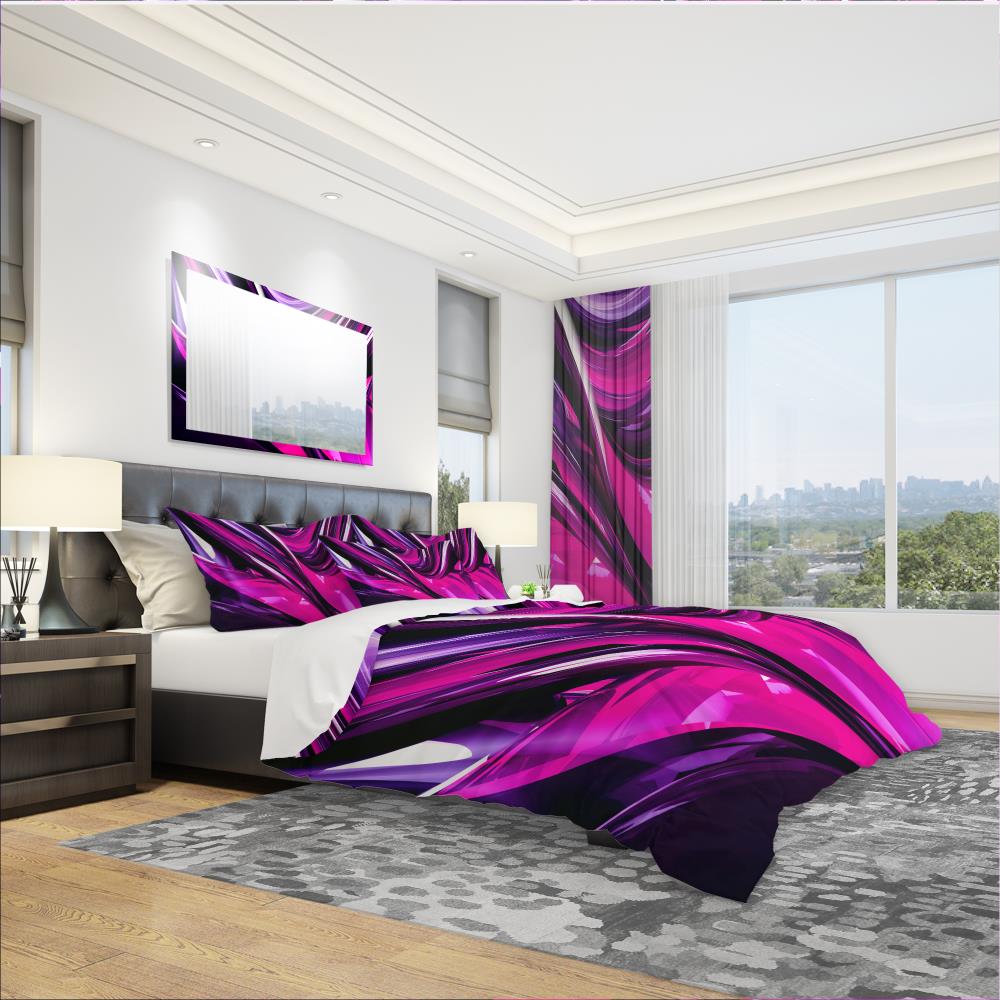Designart BED3040-K 3 -Piece Pink King Duvet cover Set