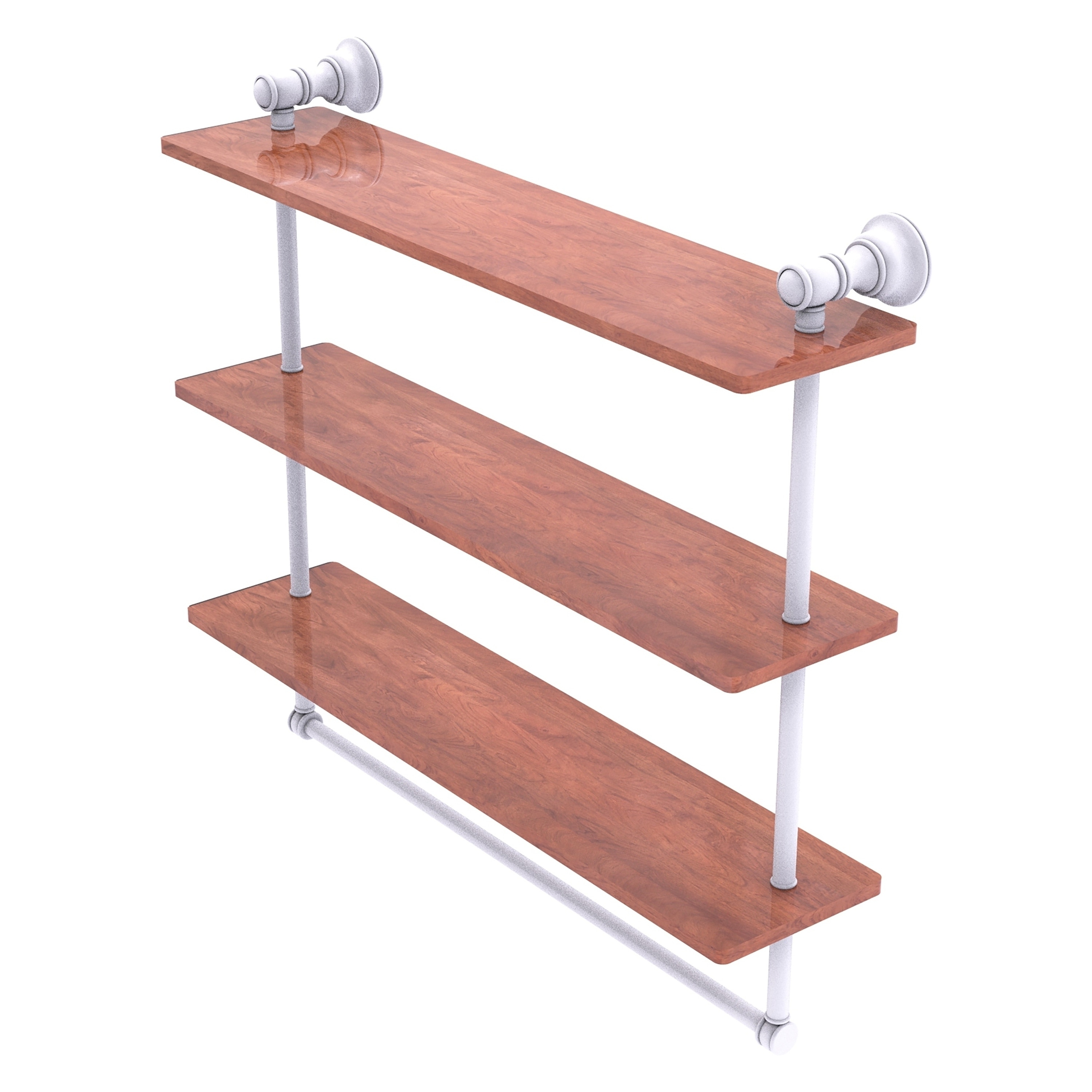 Allied Brass CL-5-22TB-IRW-WHM Carolina Matte White 3 -Tier Wall mount Corner Bathroom Shelf ( 22-in x 19.7-in x 5-in )