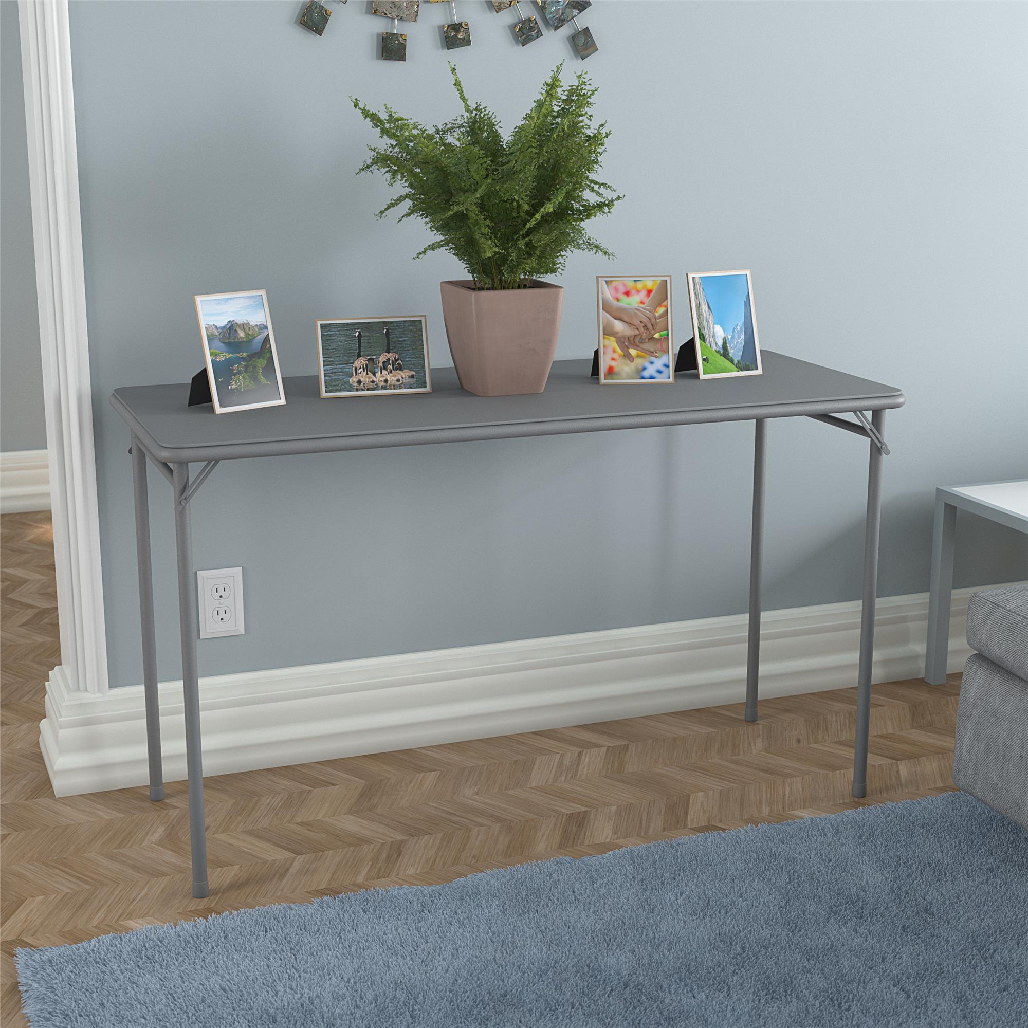 COSCO 48'' Gray Vinyl Top Folding Table