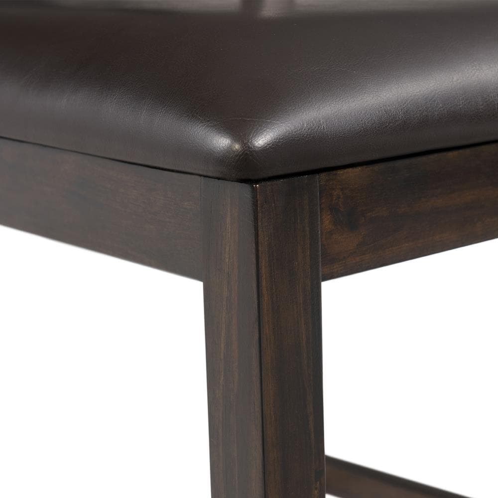 Reid Dark Walnut 5-Piece Counter Height Dining Set with Faux Leather Chairs