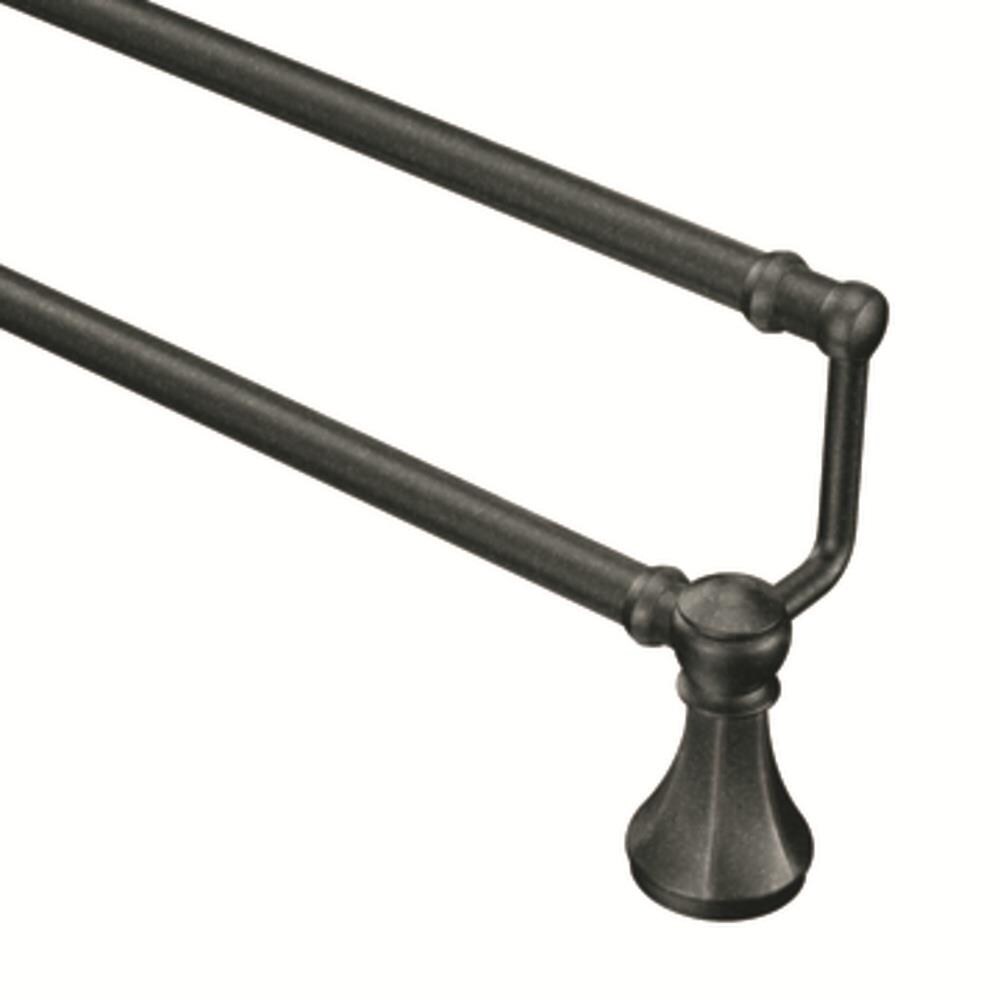 Moen Vestige 24 In Pewter Wall Mount Double Towel Bar At Lowes Com   00824349 