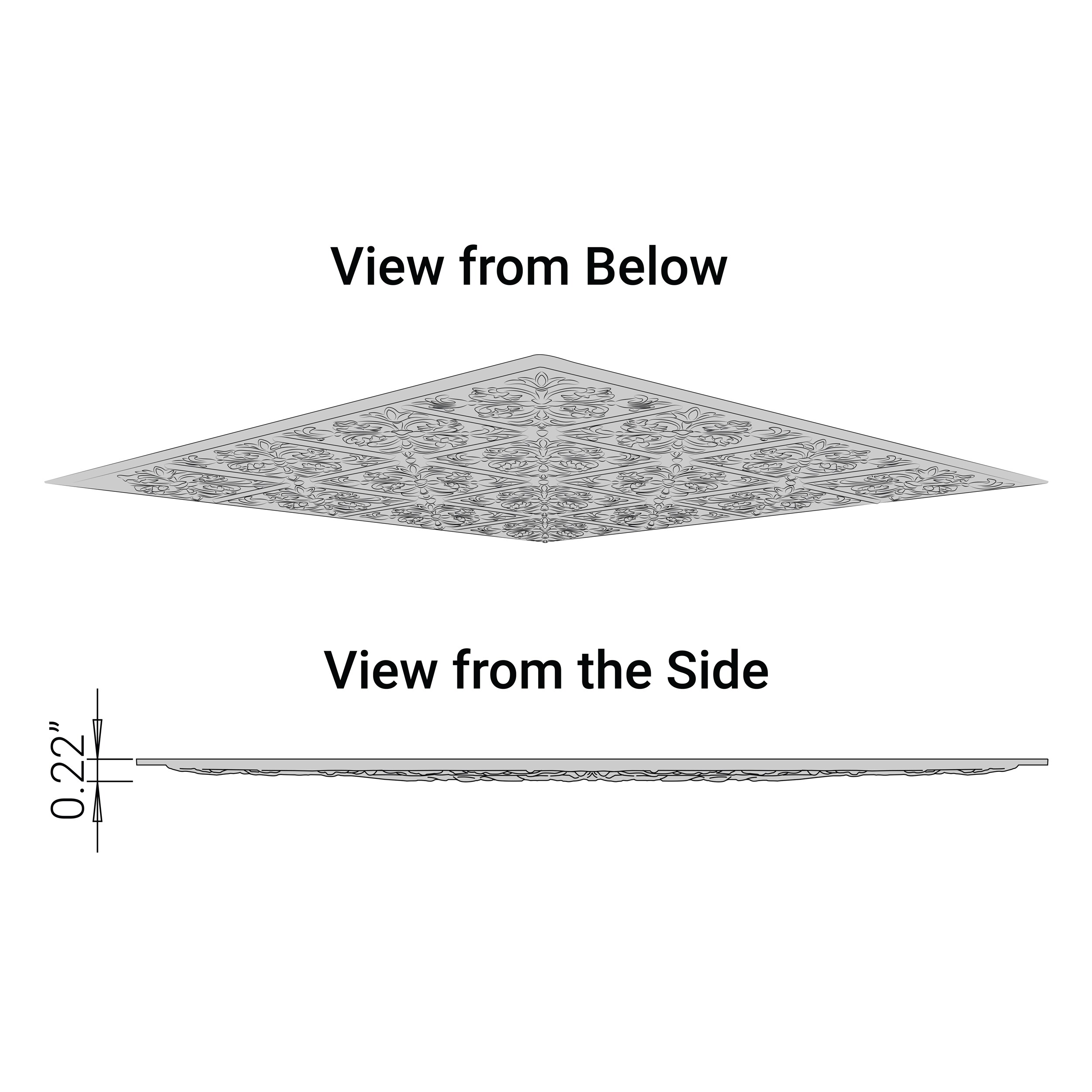 Ceilume V3-FLR-22BKO-6 Ceiling-Tile - View #3