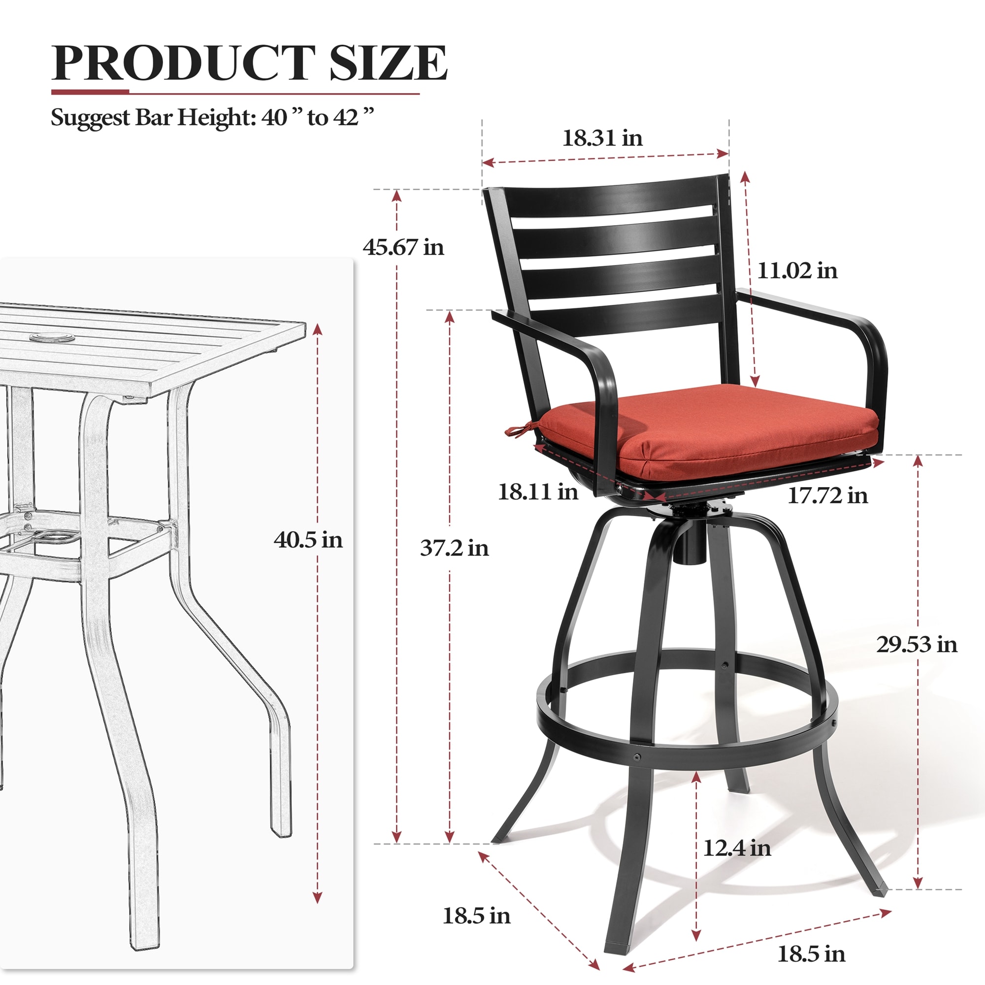 Crestlive Products CL-ST007RED-2 Patio-Chairs - View #6