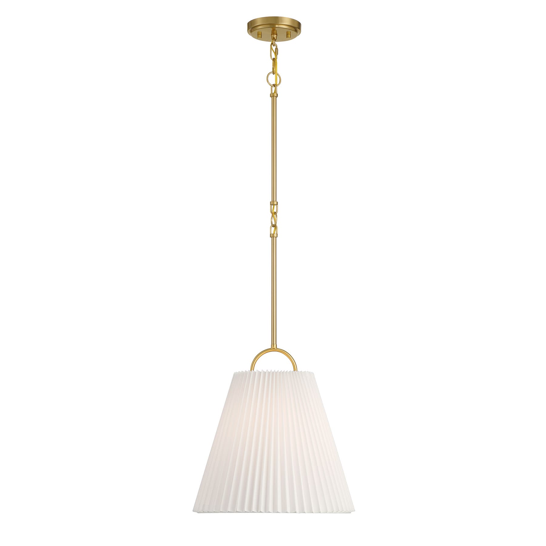 Meridian Lite Trends M7045NB Meridian Natural Brass Modern/contemporary Cone Medium Hanging Pendant light
