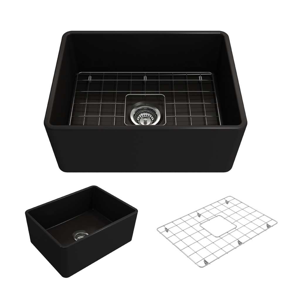 BOCCHI 1137-004-0120 Classico Undermount 24-in x 18-in Fireclay Single bowl Kitchen Sink