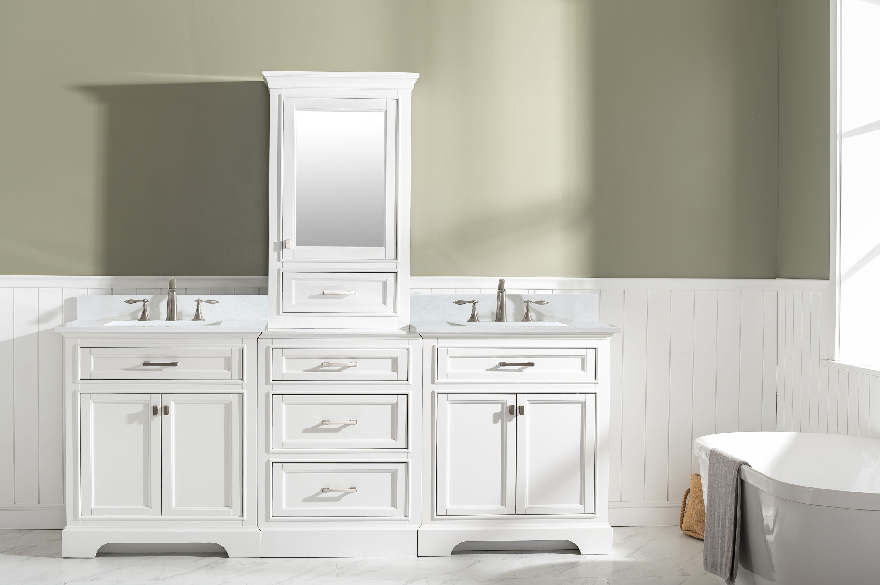 Design Element ML-96MC-WT Bath-Vanity-Combo - View #2