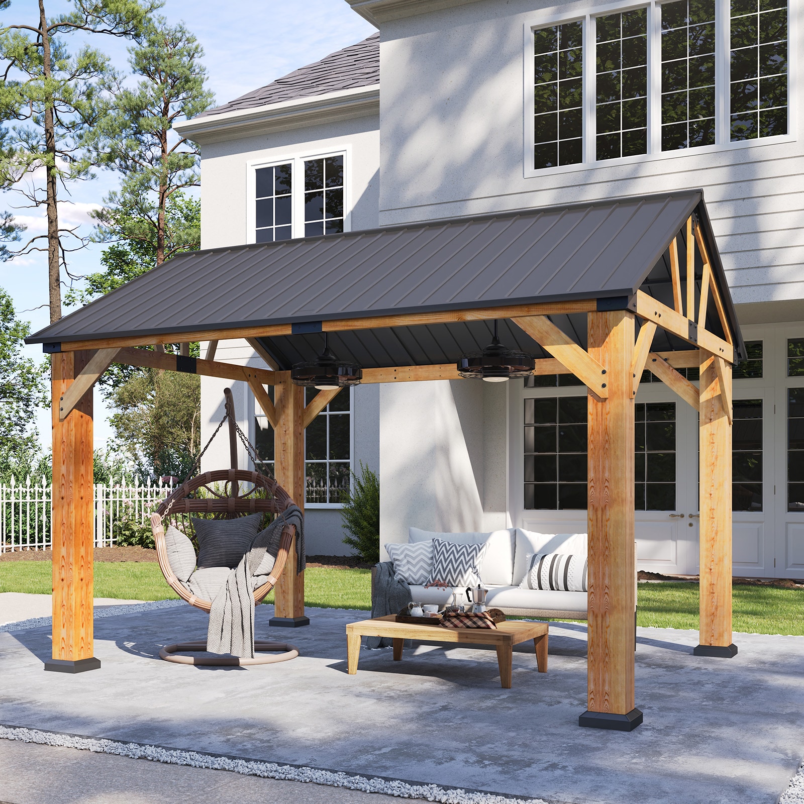 Nordivale W-SC-1210BW75 Wood-Resin-Gazebos - View #2