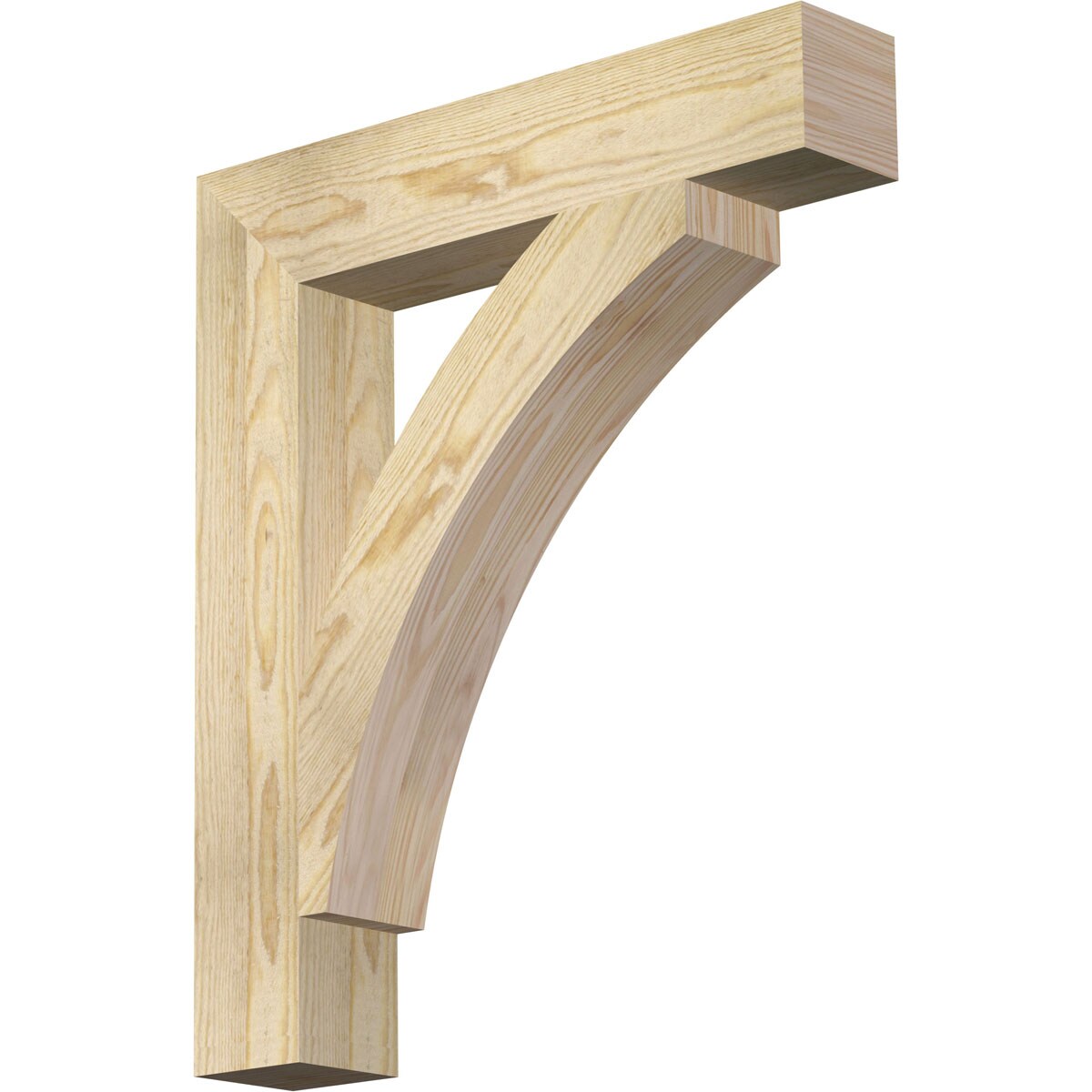 Ekena Millwork BKT04X22X26THR05RDF Thorton block rough sawn 4-in x 22-in x 26-in Douglas fir Brown Wood Standard bracket