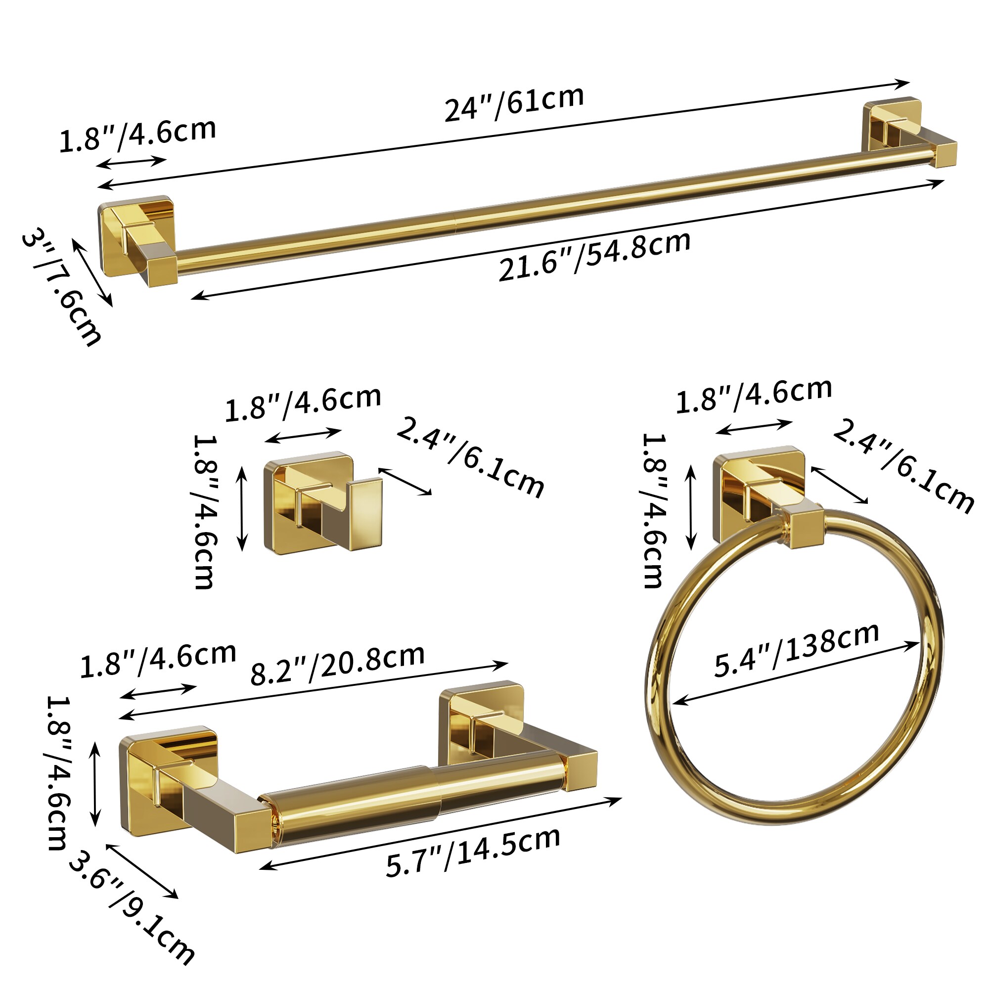 PAIHOME LS-BHS-RBG-4-3P Bathroom-Accessories - View #2