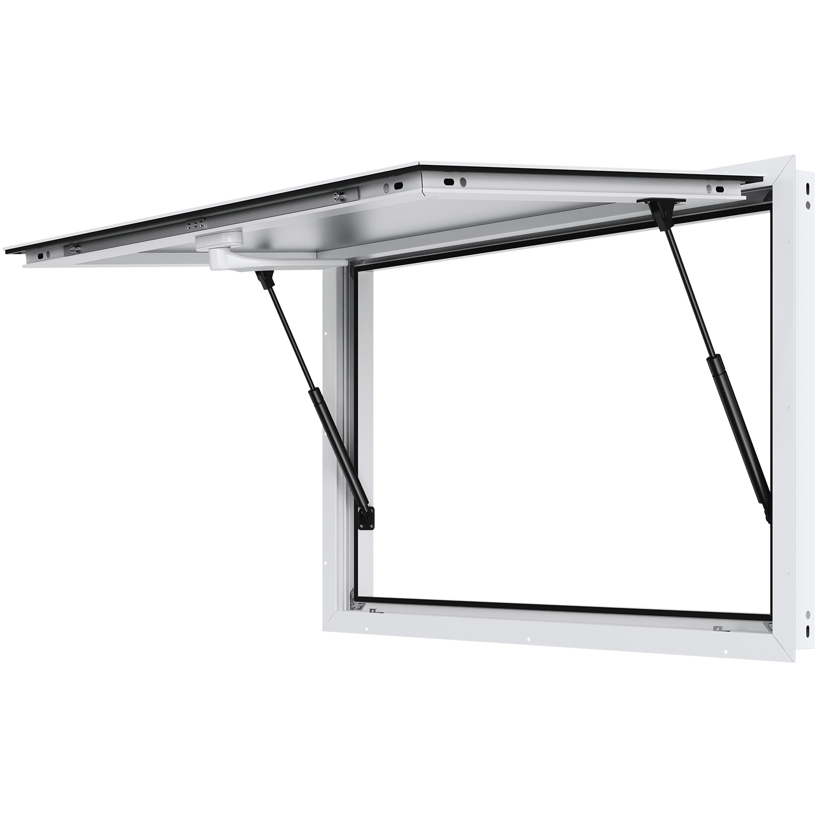 VEVOR SCFWCK48X36I03121V0 Concession Window 48in x36in   Aluminum Alloy Food Truck Service Window with Awning Door and Drag Hook  Up to 85 Degrees Stand Serving Window for Food Trucks Concession Trailers  Glass Not Included
