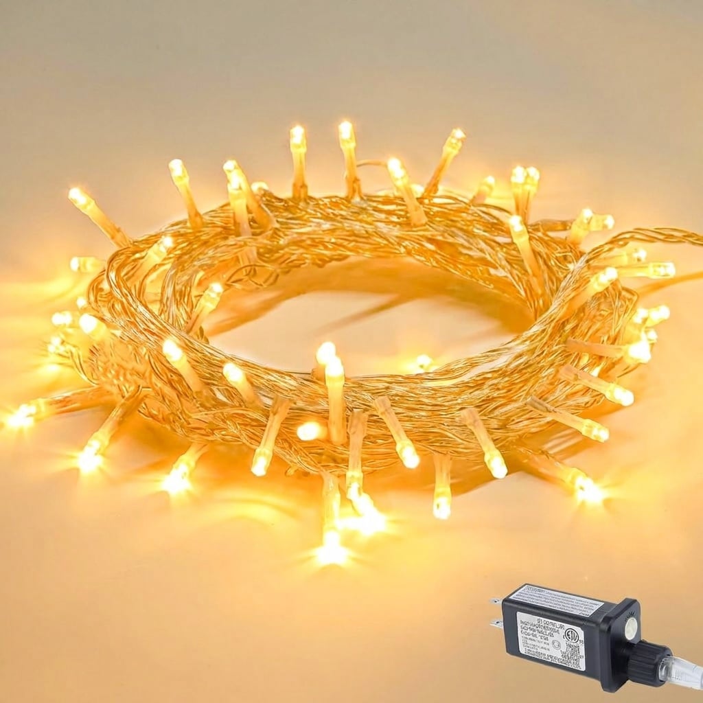Vrbgify  200 LED 66ft Red White and Blue Patriotic String Lights Plug in Waterproof 8 Modes Timer Connectable for Outdoor Indoor Independence Day
