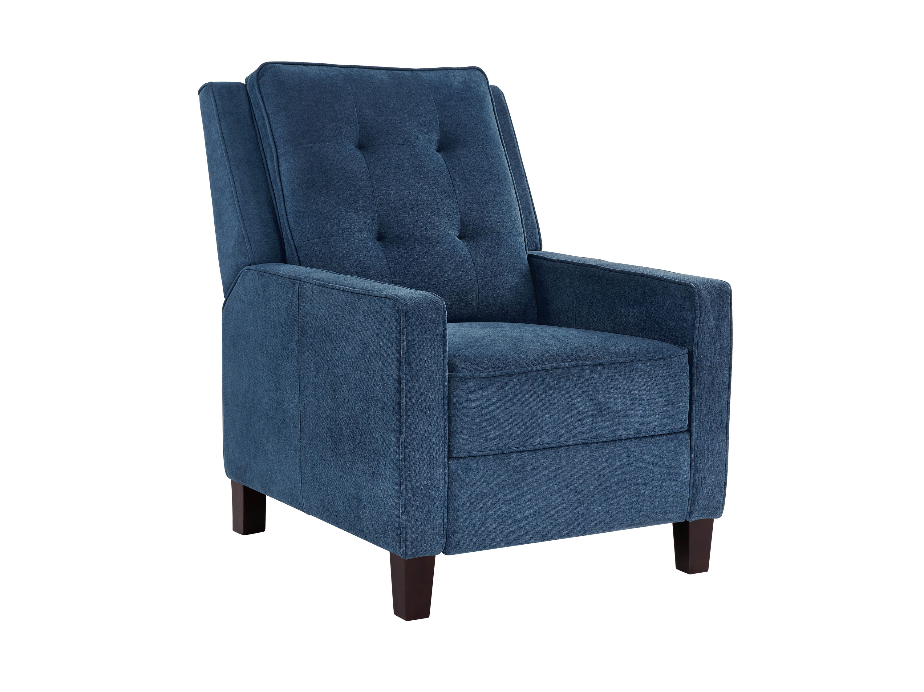 Lane Furniture Churchill Navy Polyester Upholstered Tufted Recliner at ...