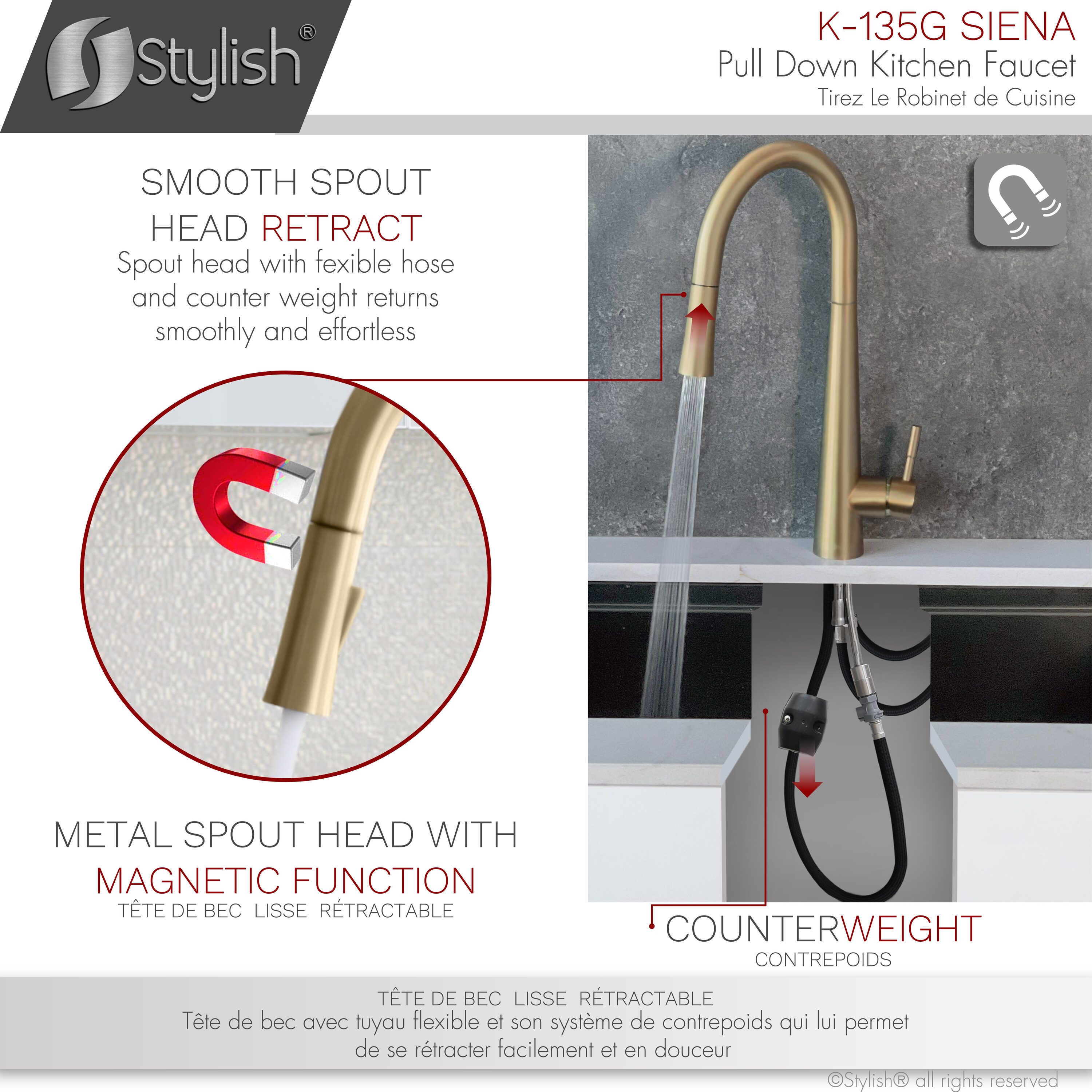Stylish K-135G Kitchen-Faucets - View #7