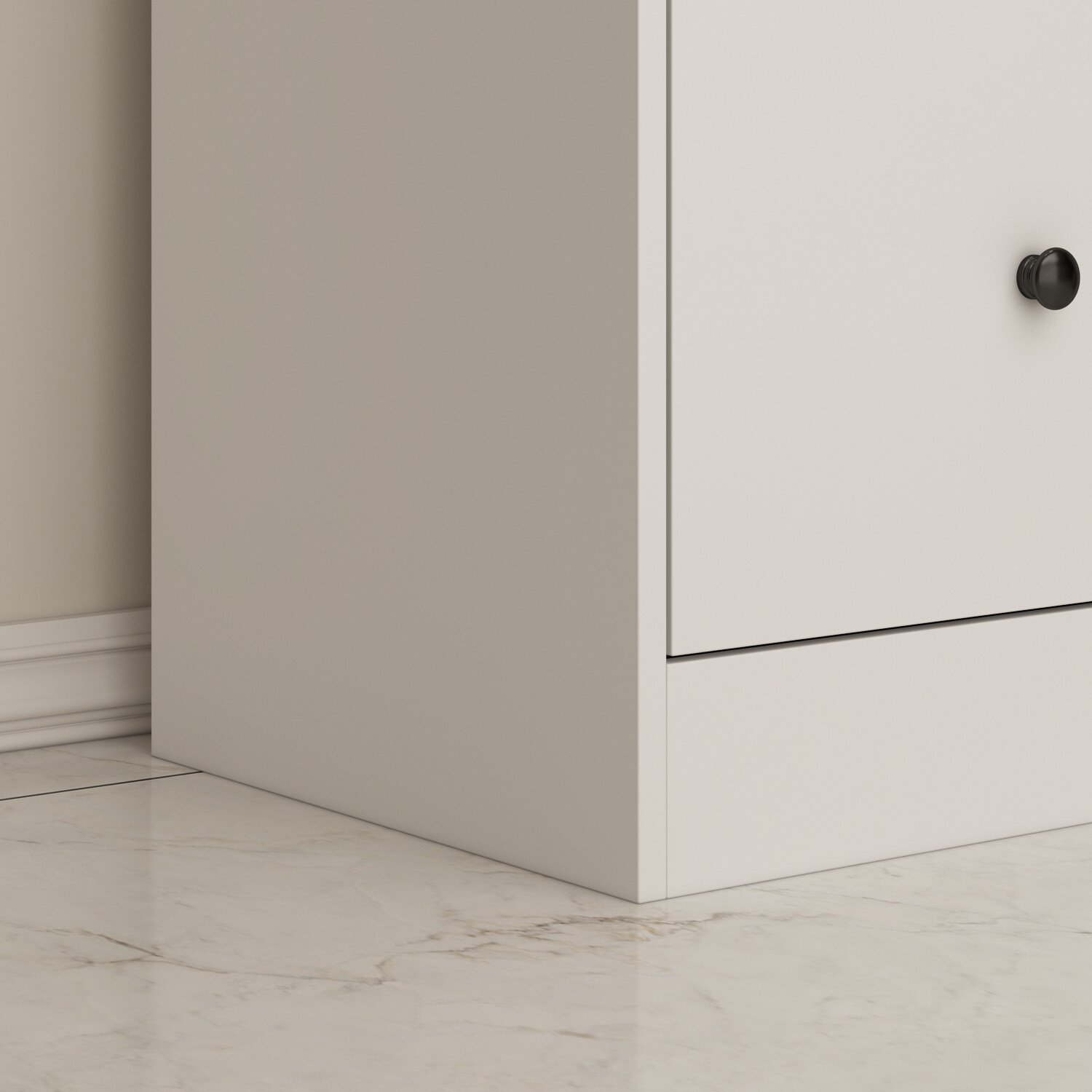 FUFU&GAGA Contemporary 2-Drawer Wardrobe with Mirror, Open