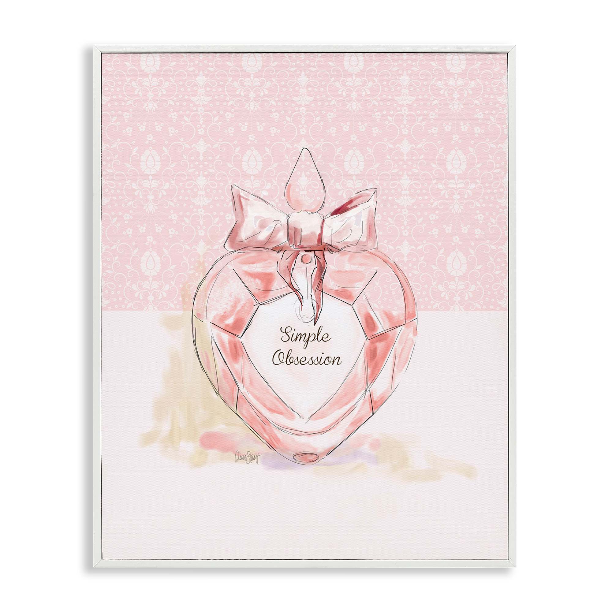 Stupell Industries BT-972-WFR-16X20 Simple Obsession Pastel Perfume White Framed Giclee Art By Carol Robinson 16 x 20