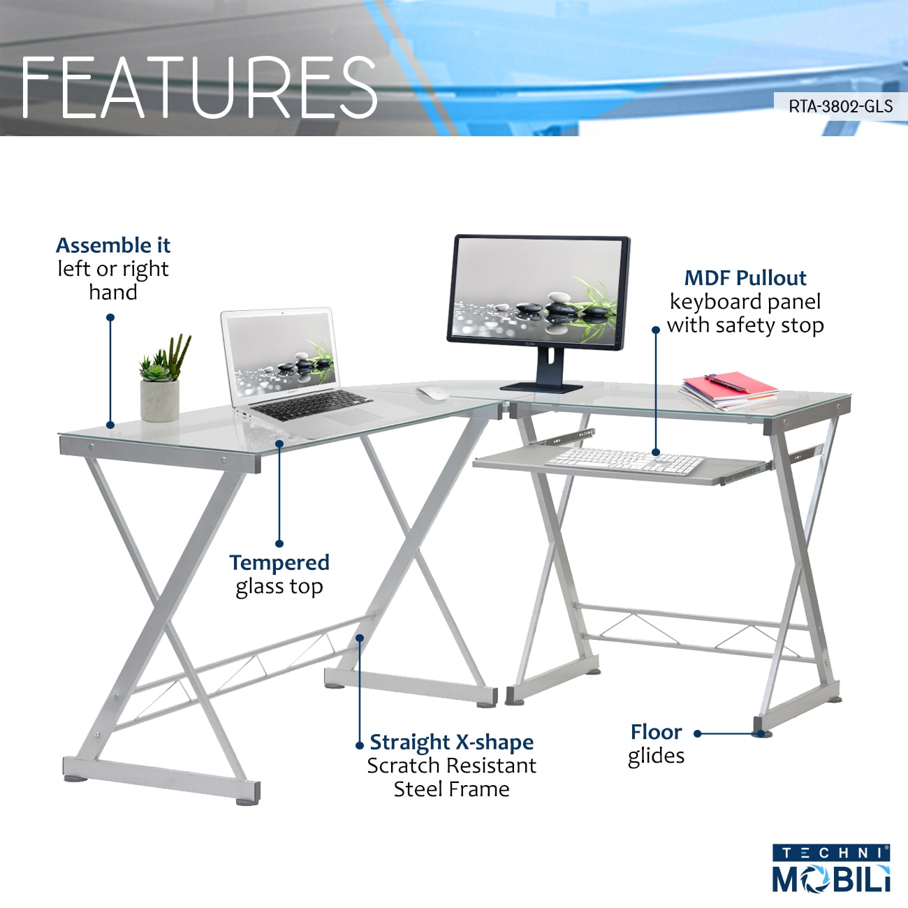 LOVMOR SF-R-RTA-3802-GLS desks - View #3