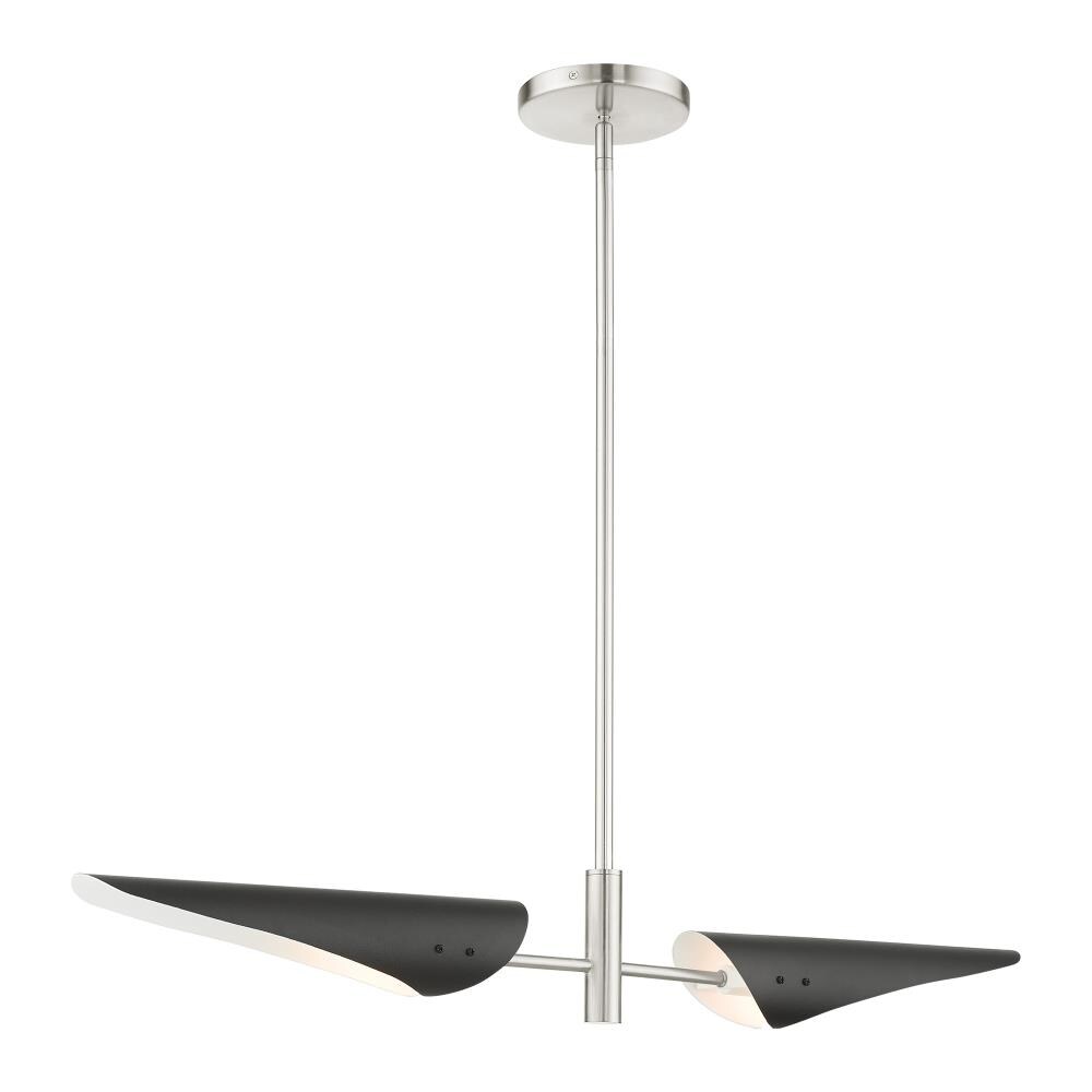 Livex Lighting 49492-91 Capistrano 2 -Light Brushed Nickel Modern/contemporary For Use in Bathrooms, Bedrooms, Dining Rooms, Foyers, Kitchens, Living Rooms Chandelier