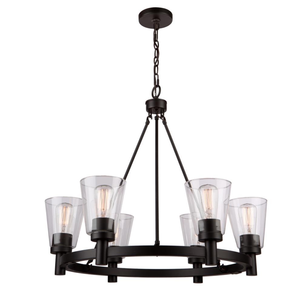 ARTCRAFT AC10766OB Clarence 6-Light Oil-Rubbed Bronze Transitional Dry rated Chandelier
